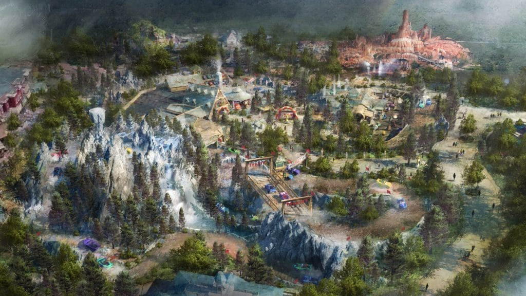 Piston Peak National Park concept art for Magic Kingdom in Walt Disney World