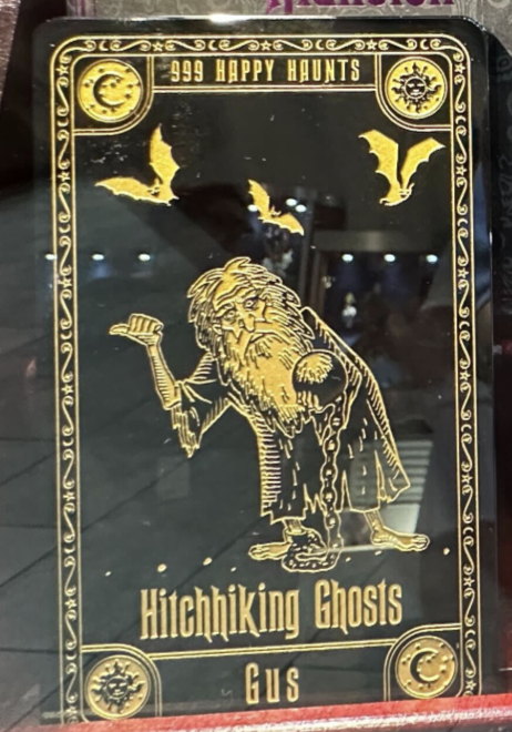 Haunted Mansion collector card sets featuring Gus the Hitchhiking Ghost are now available at Walt Disney World.