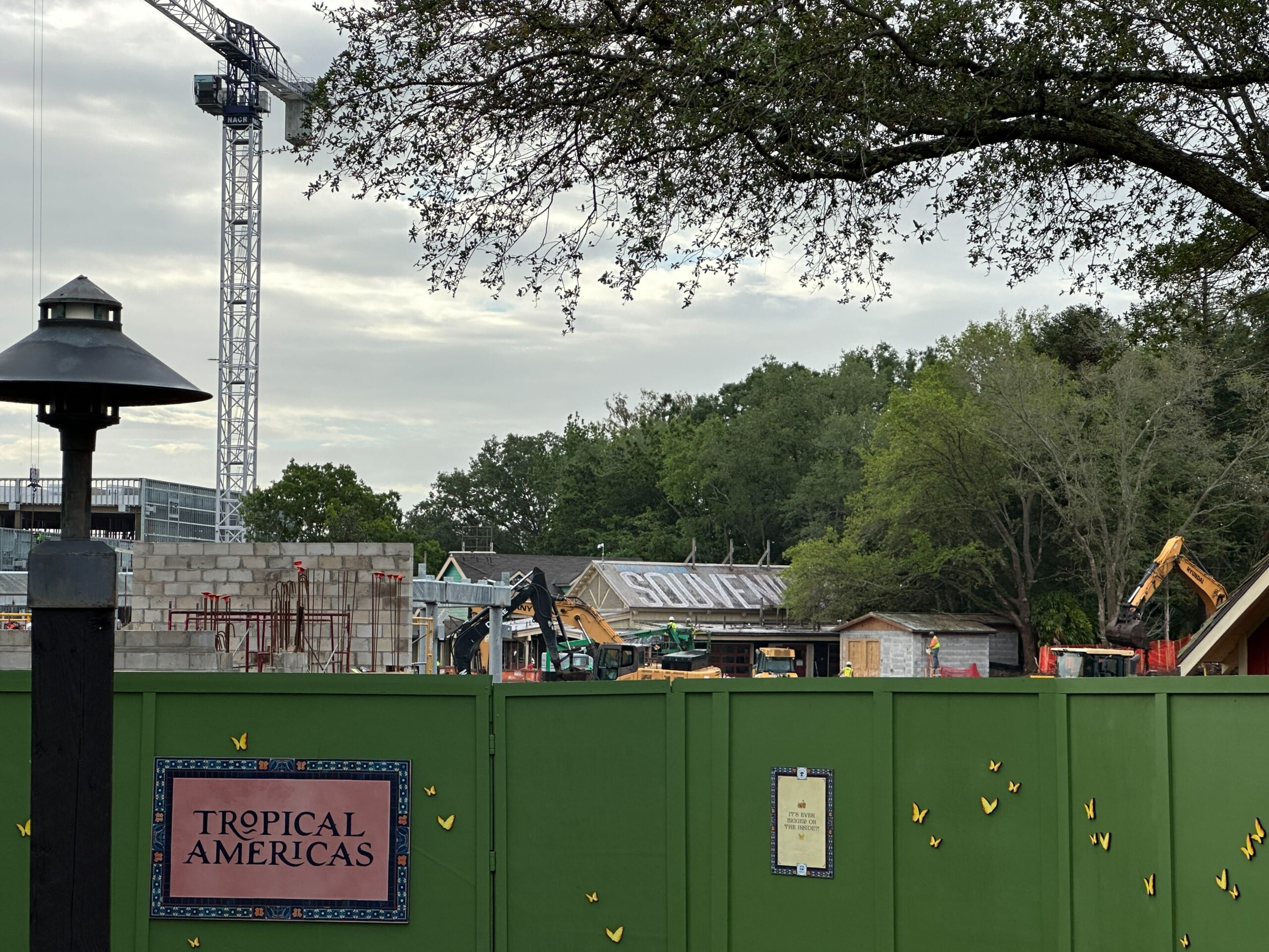 In the above photo from early April, you can see the metal signposts still in place.