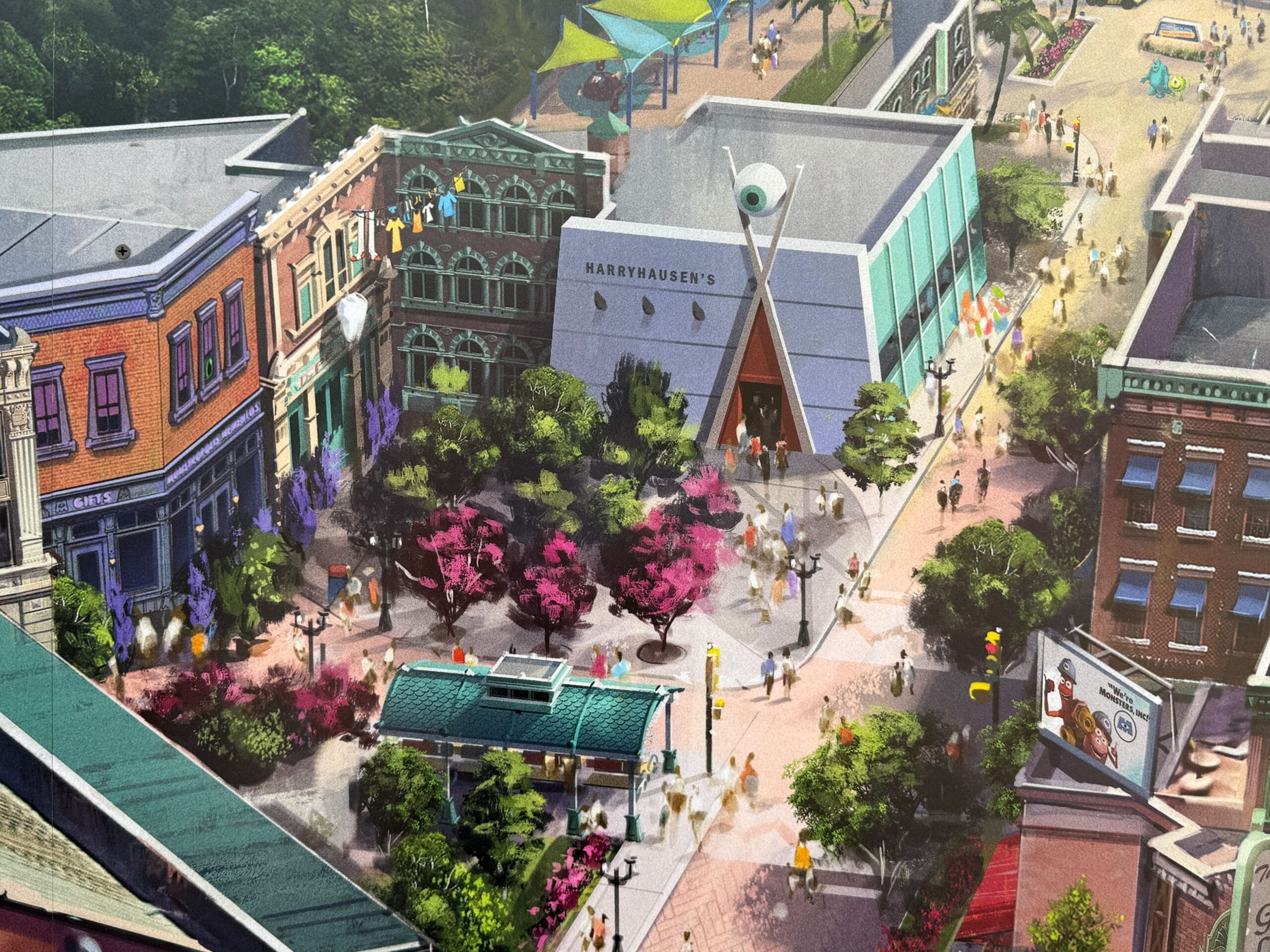 Concept art of Monstropolis in Disney's Hollywood Studios in Walt Disney World