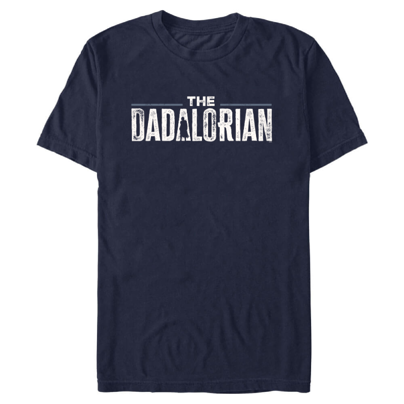 Finally, in navy, this shirt is a reference to The Mandalorian. It says "The Dadalorian" on it with the outline of Mando in the second "a."