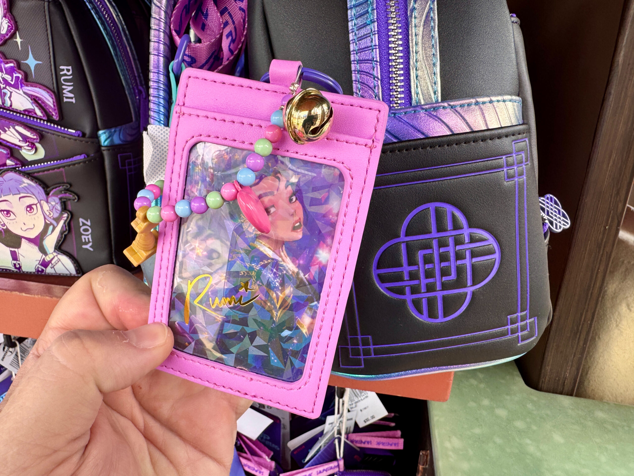 Back of card holder for the Huntrix Loungefly Backpack.