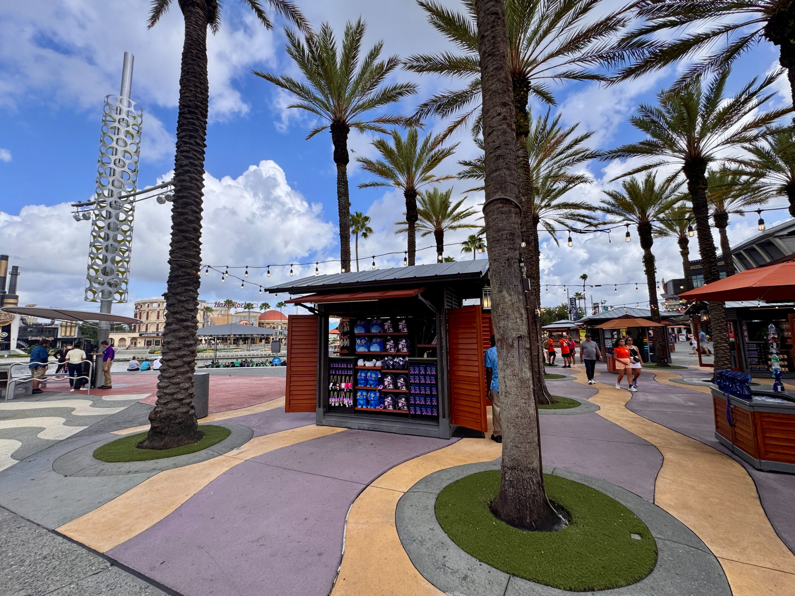 KPop Demon Hunters merchandise kiosk at Universal Orlando Resort's CityWalk.