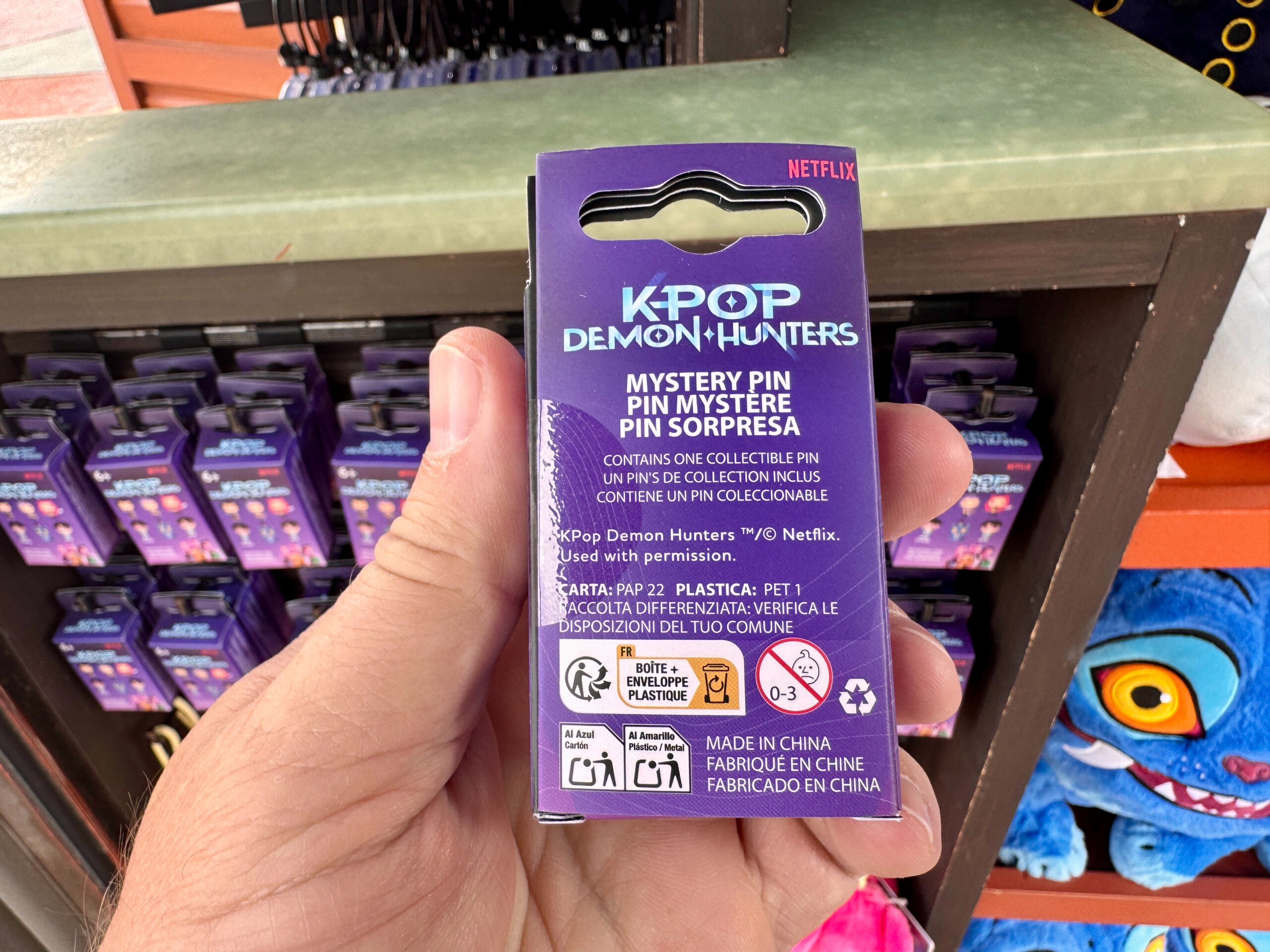 Back of KPop Demon Hunters Funko Mystery Pin.
