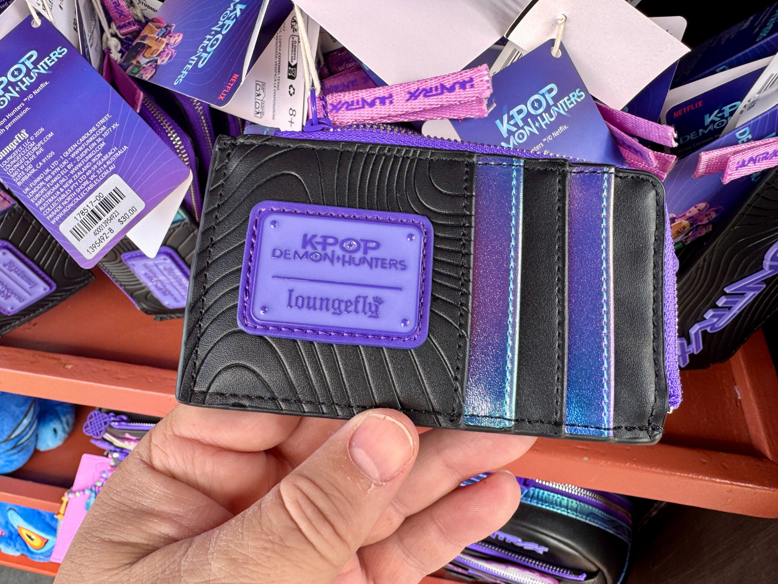 Back of Huntrix Loungefly Wallet.