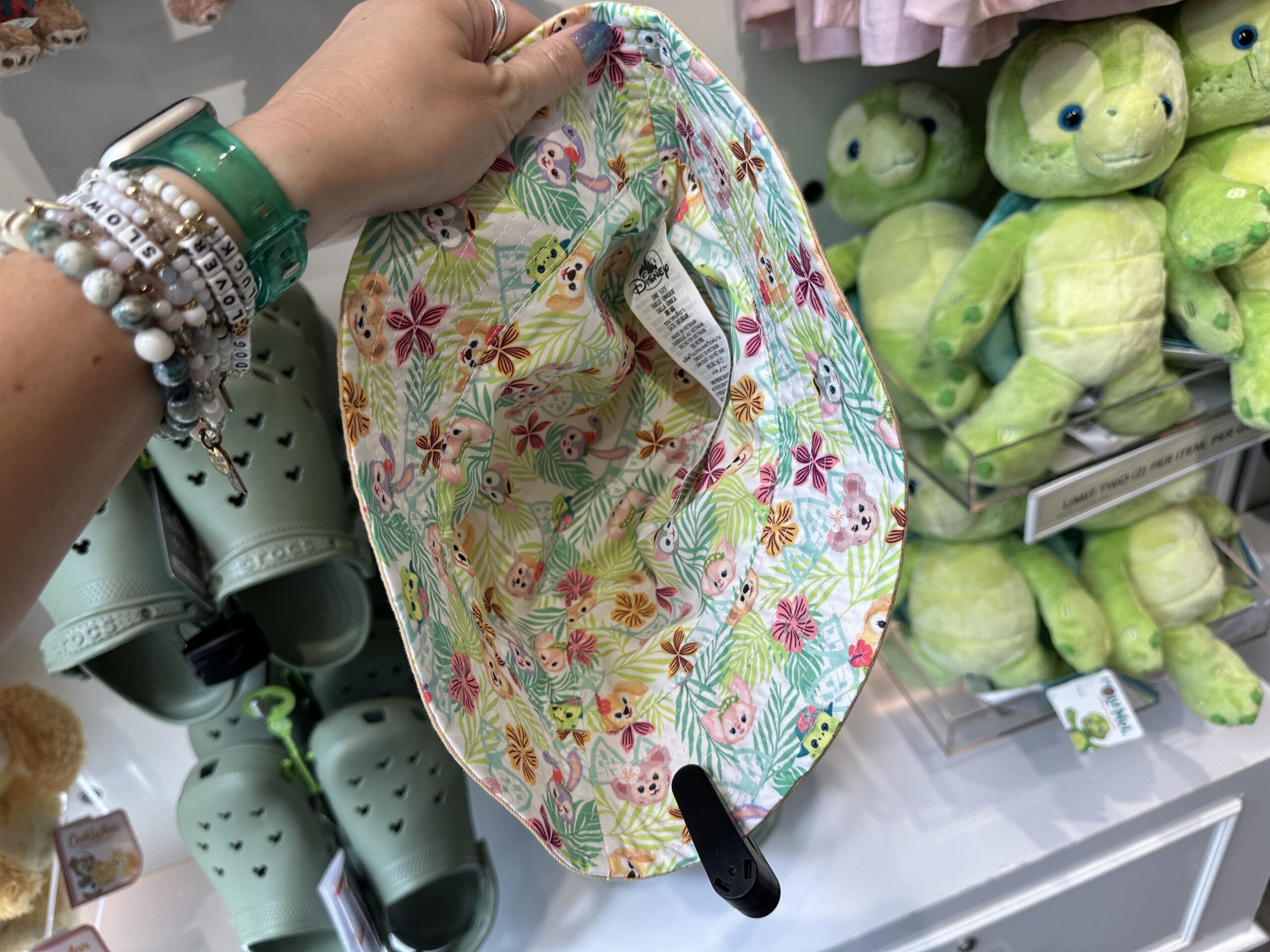 Inside, Duffy and Friends are patterned all-over in the same colors for this collection.