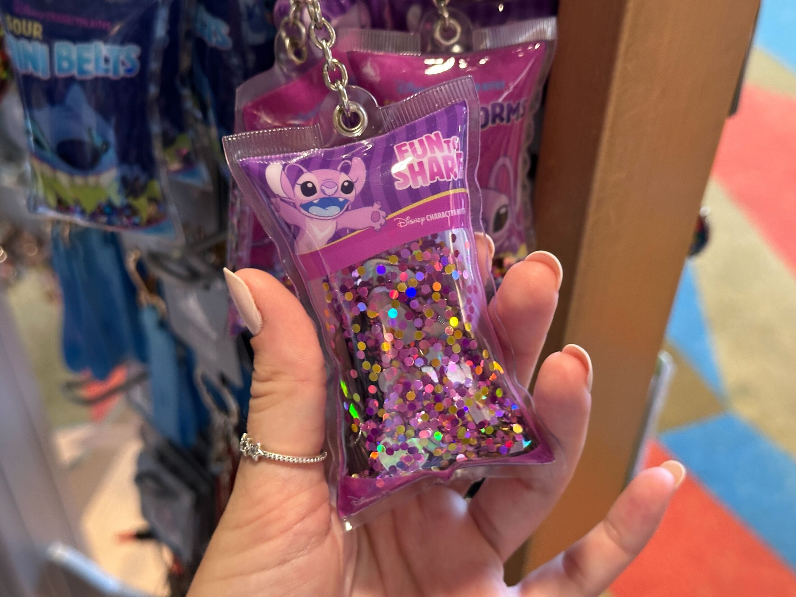 Sour Gummi Worms Keychain.