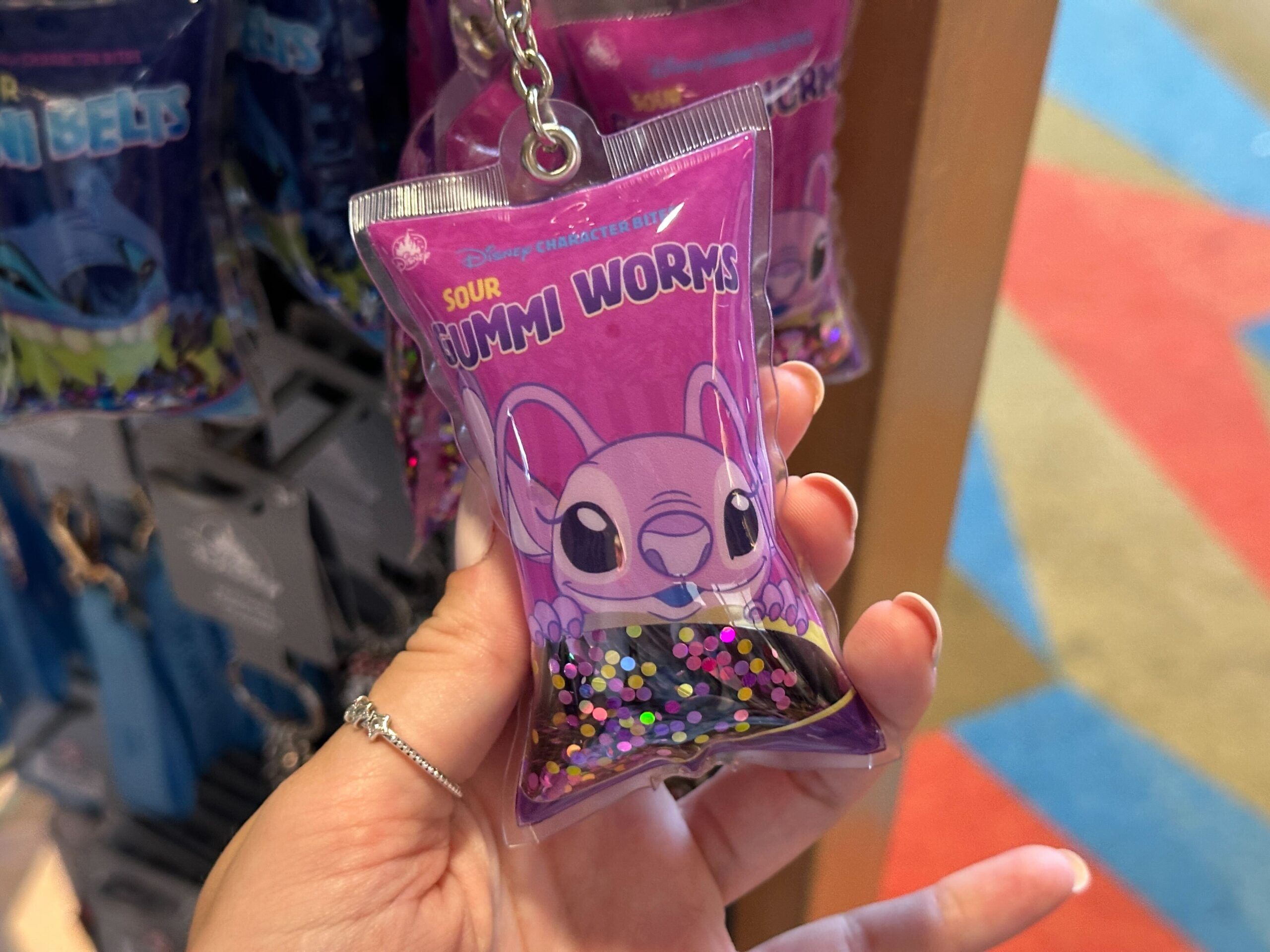 Sour Gummi Worms Keychain.
