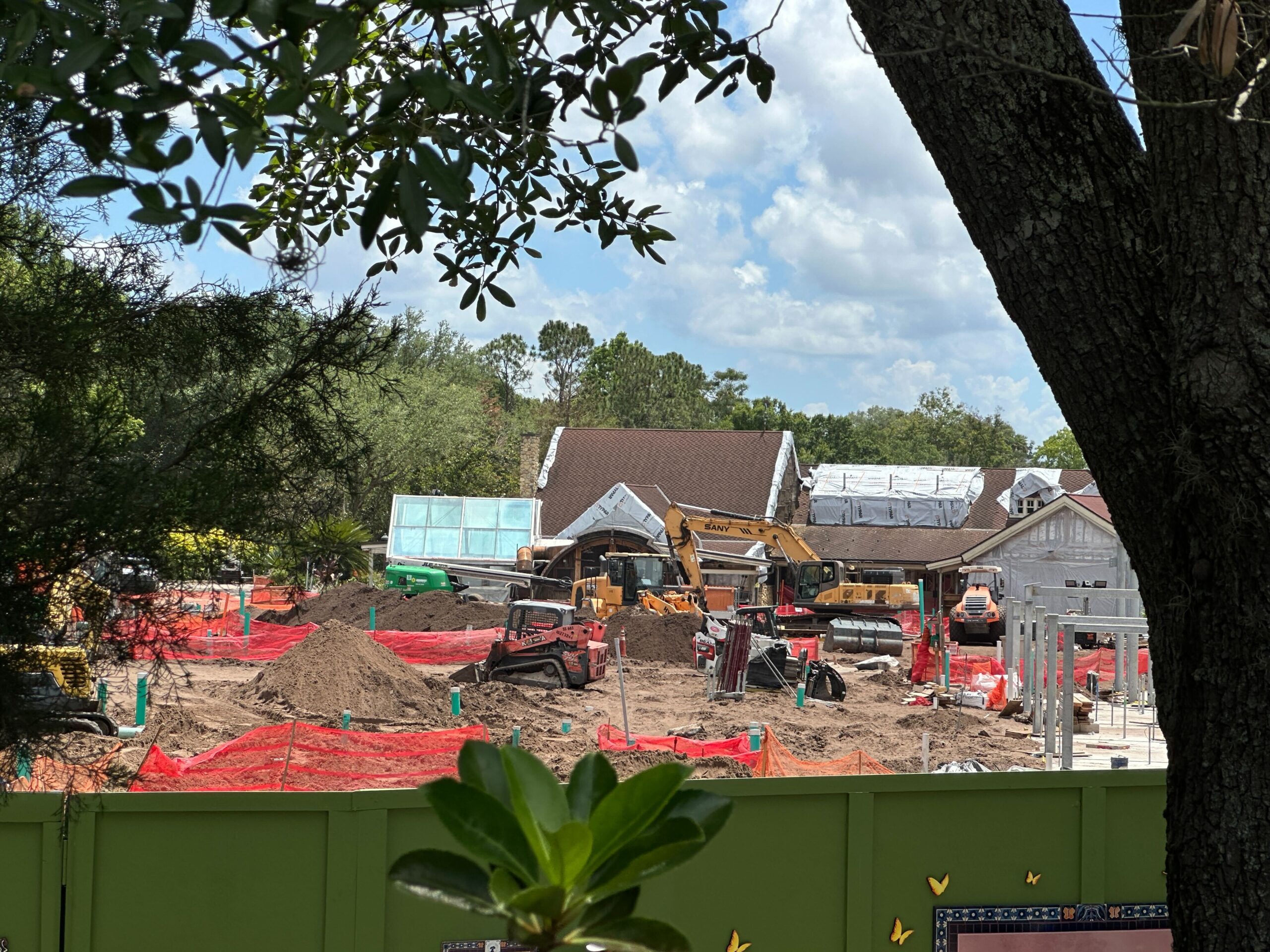 Construction is also steady in the area near the former Chester & Hester’s Dinosaur Treasures shop, with large mounds of dirt as well as construction vehicles and materials.