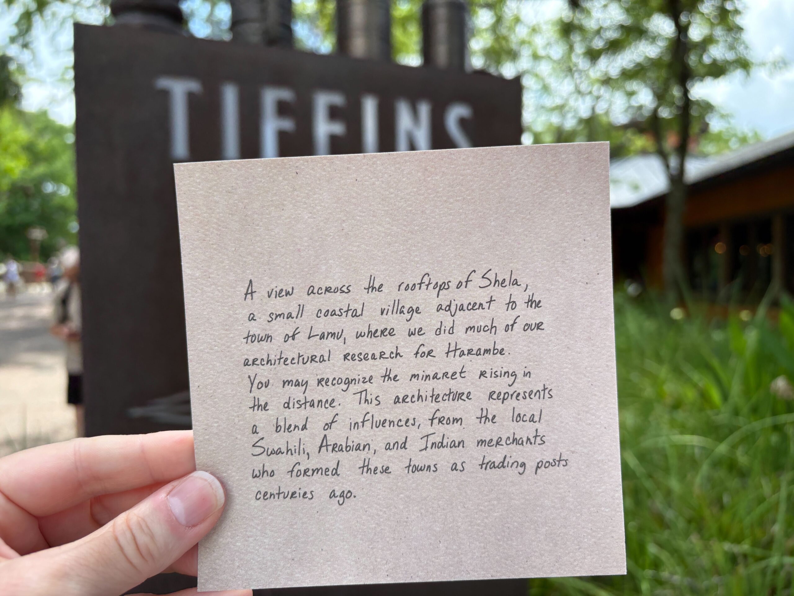 Located inside Disney’s Animal Kingdom Theme Park, Tiffins Restaurant is celebrating 10 years of globally inspired cuisine with a chocolate medallion, Jasmine Hibiscus tea, and a special card.