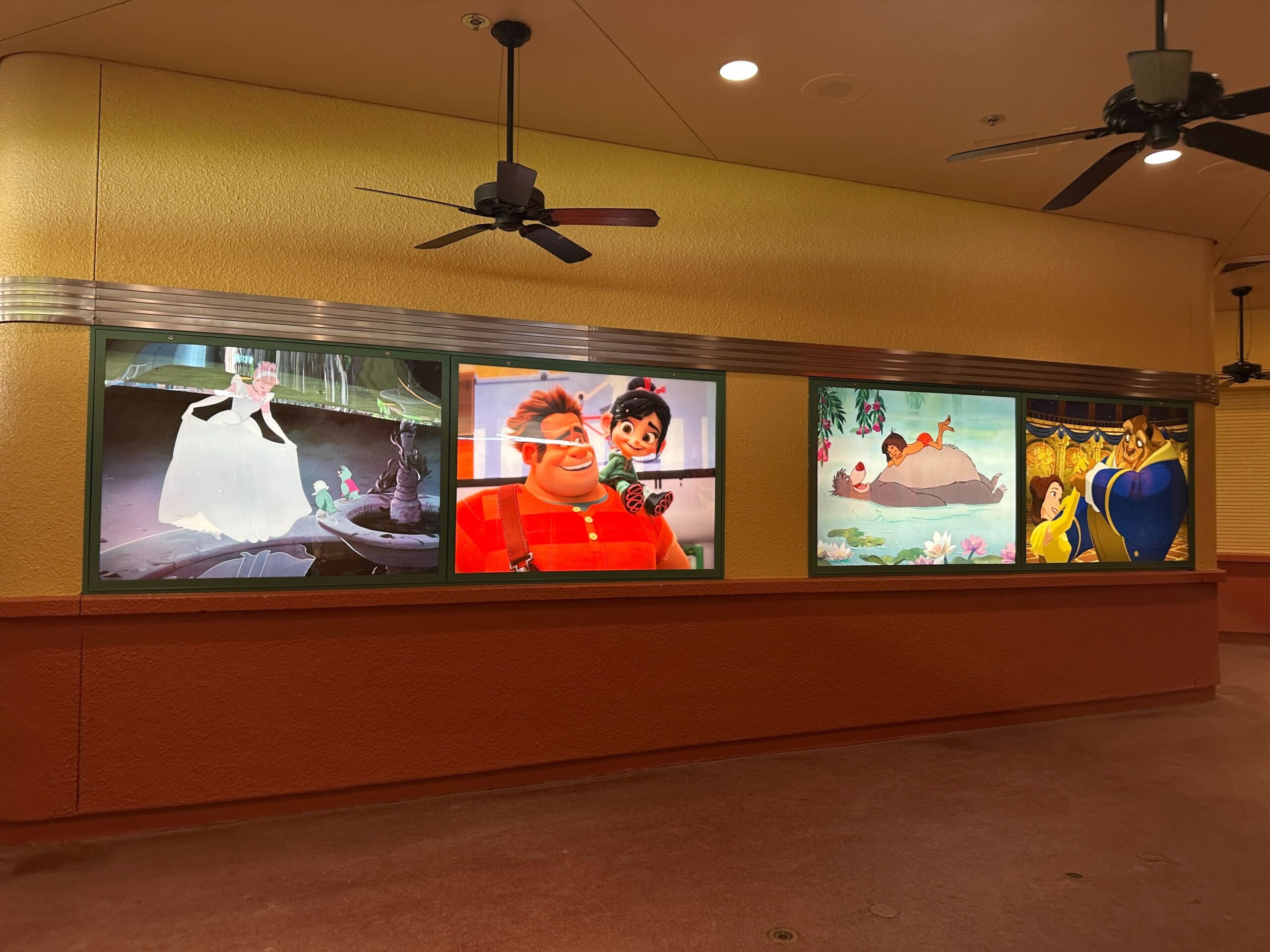 And, other smaller posters can be found throughout the area with many of the same movies represented.