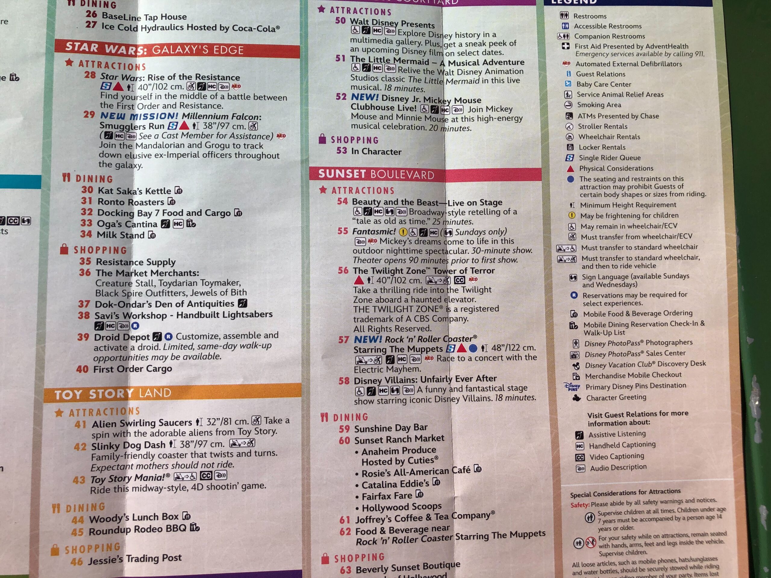 Disney's Hollywood Studios Guidemap Updated with Muppets Rock 'N' Roller Coaster & Animation Courtyard