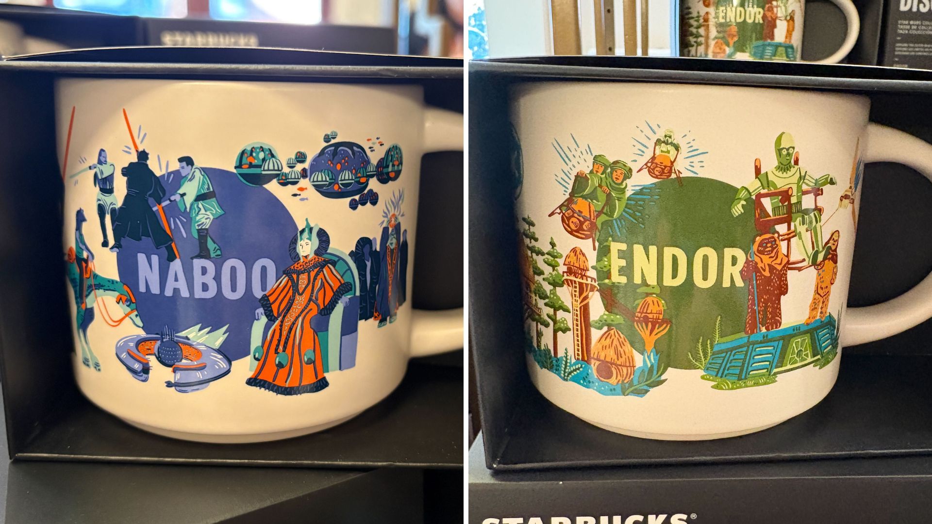 New 'Star Wars' Starbucks Mugs Inspired by Naboo, Endor, and Crait at Disney World