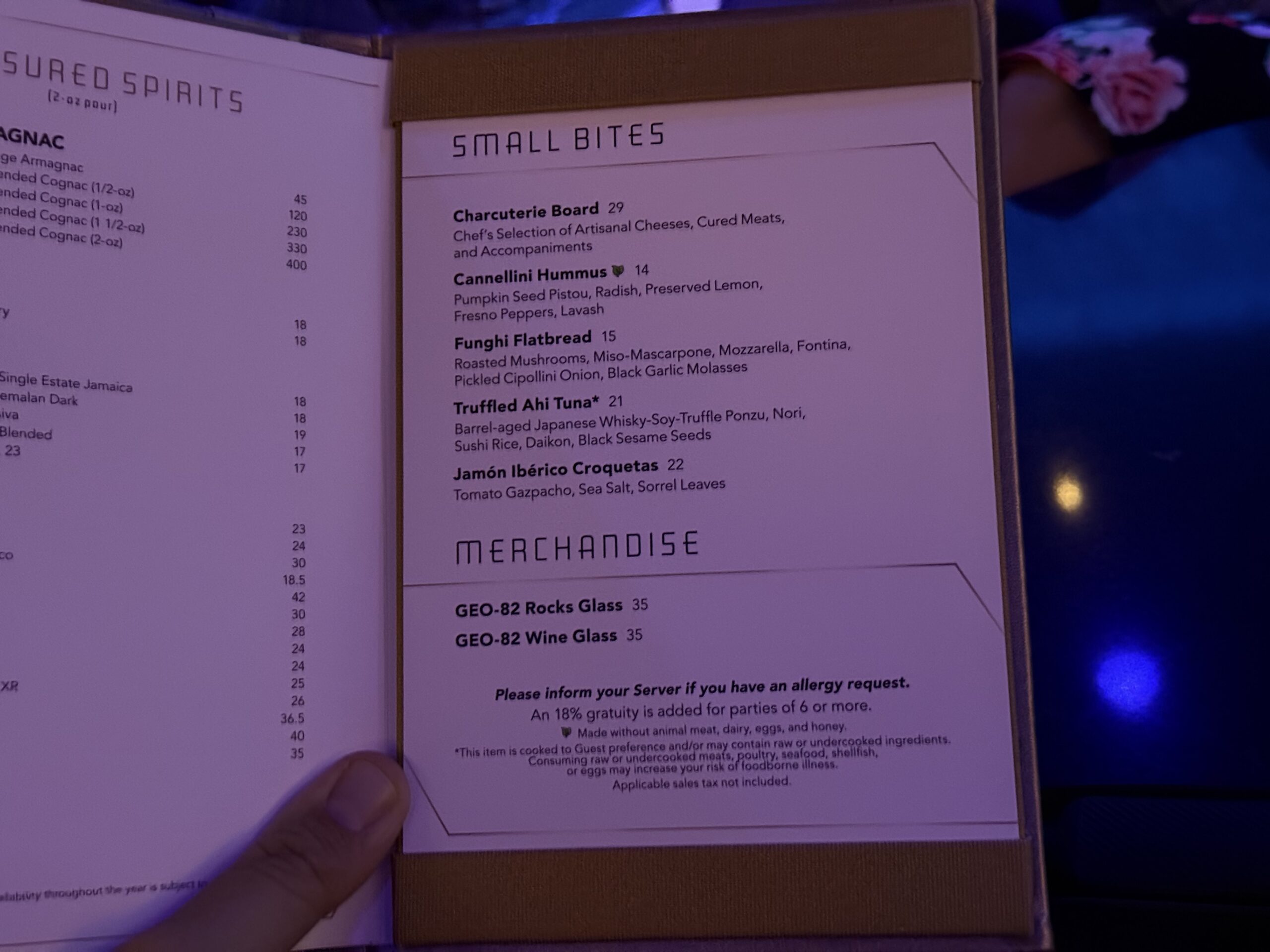 REVIEW: New Menu at GEO-82 Spaceship Earth Bar in EPCOT