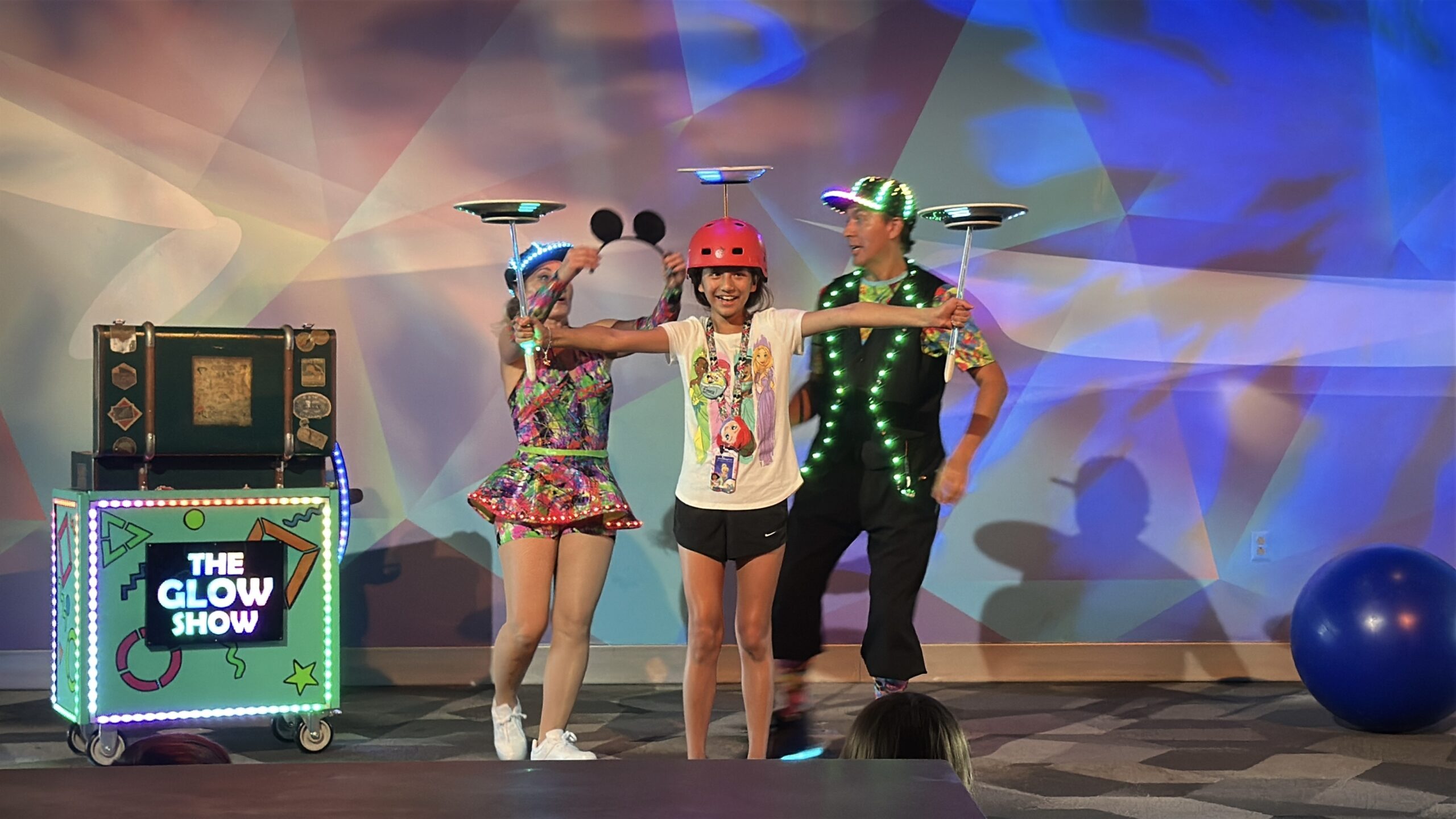 Elsewhere in CommuniCore Hall, Max and Aydar put on a glow-in-the-dark show with tricks and audience participation.