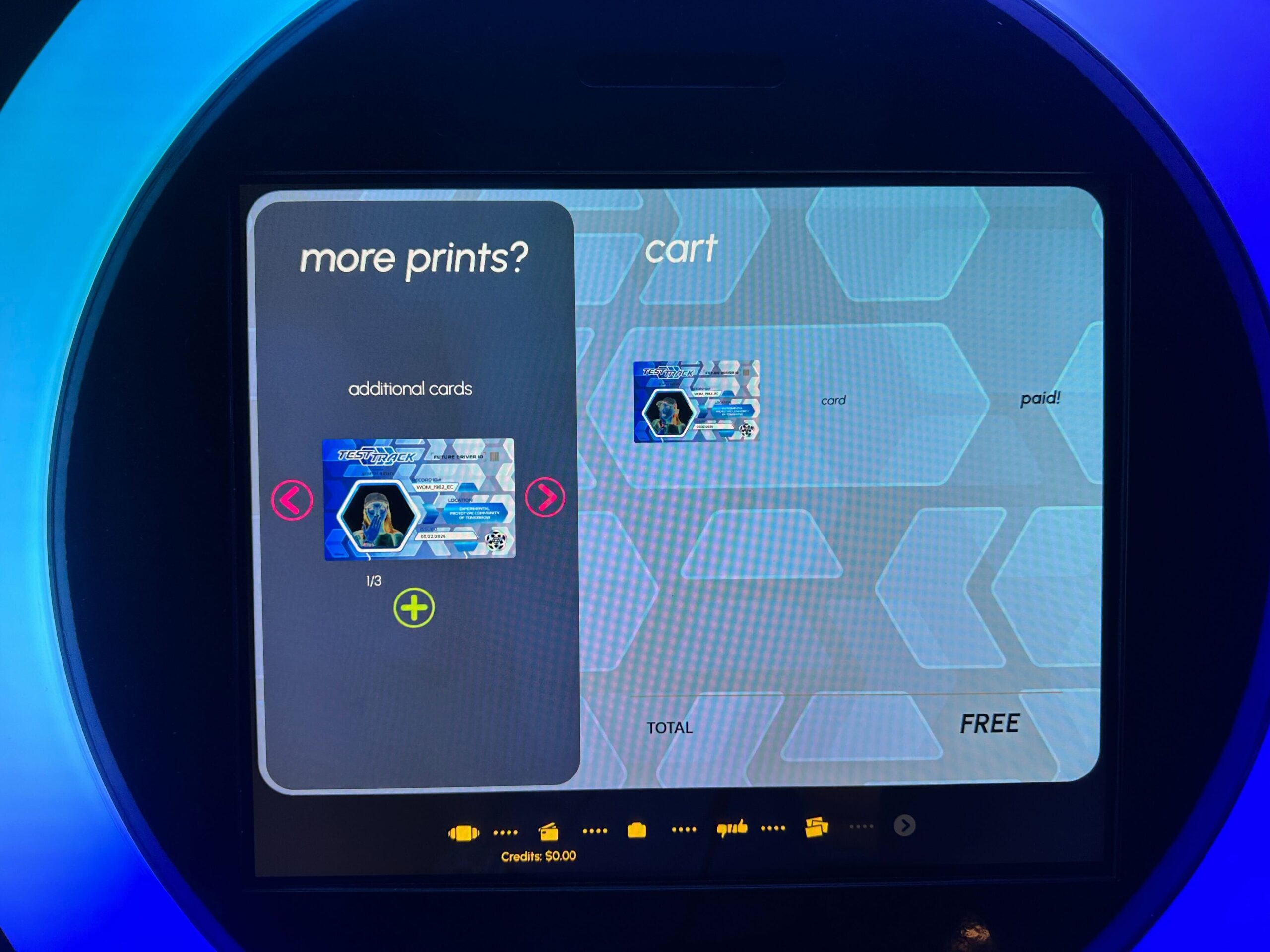 Guests can now get a custom Test Track driver's license in the ride's gift shop at EPCOT.