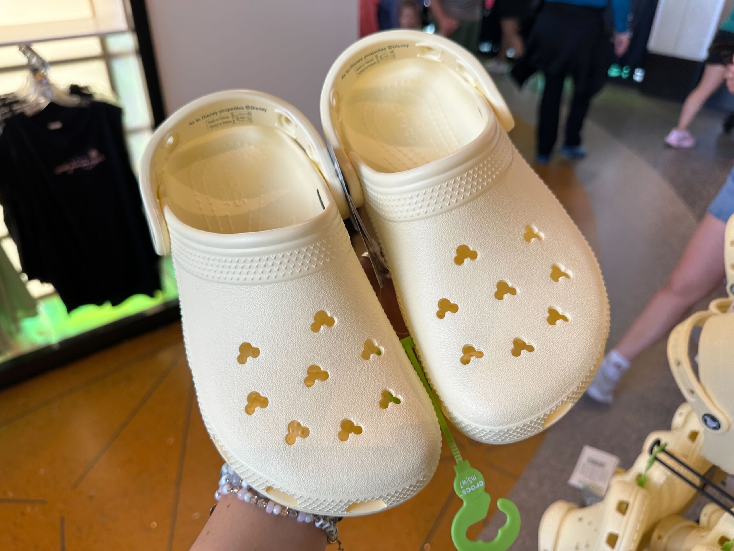 Mickey Mouse, Rose Gold, Butter Yellow Crocs Clogs at Walt Disney World