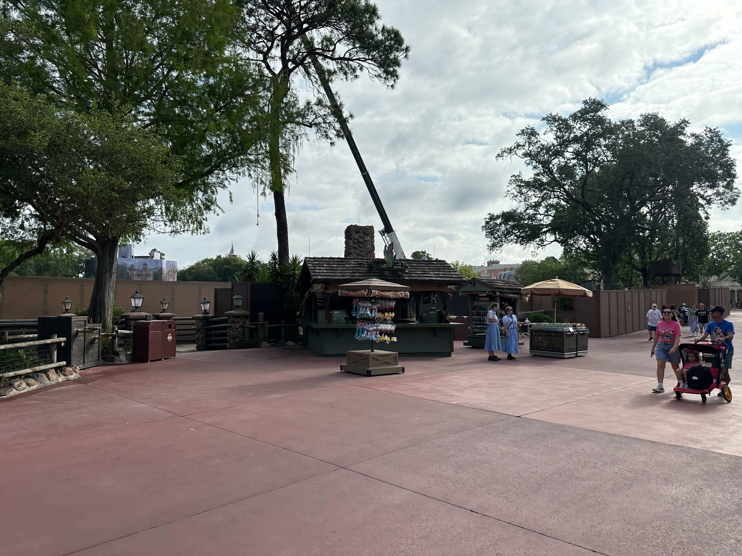 Construction walls and scrims now run behind Big Al's, which is expected to close permanently this weekend.