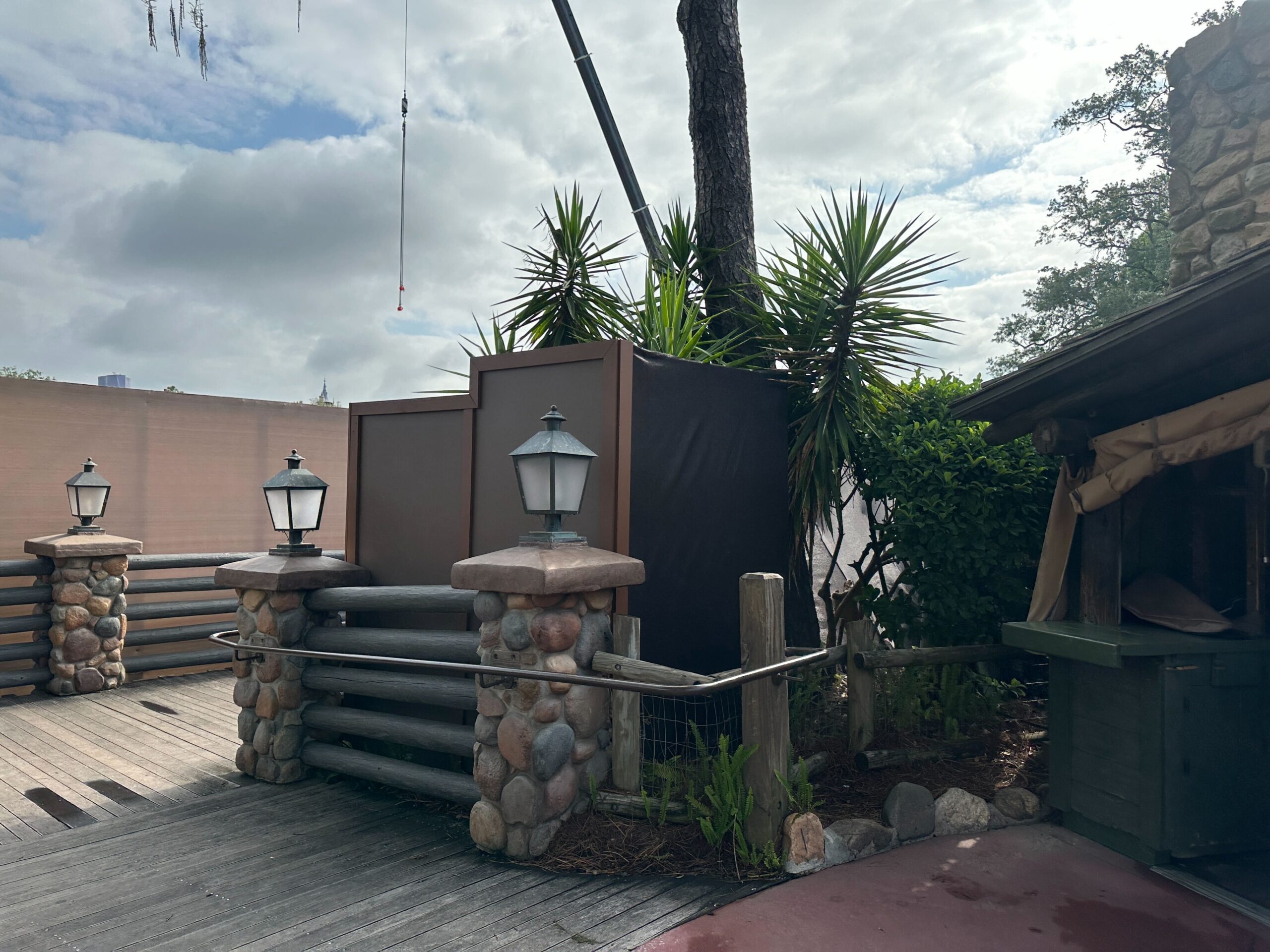 Construction walls and scrims now run behind Big Al's, which is expected to close permanently this weekend.