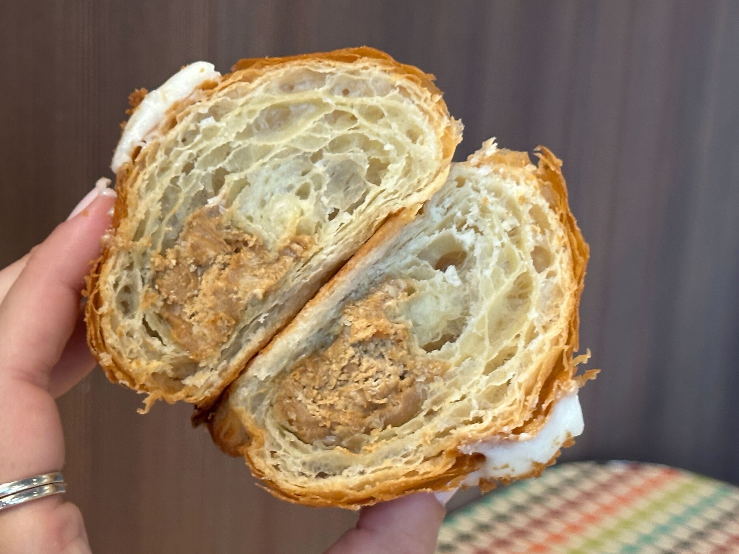 Inside of Cookie Butter Croissant.