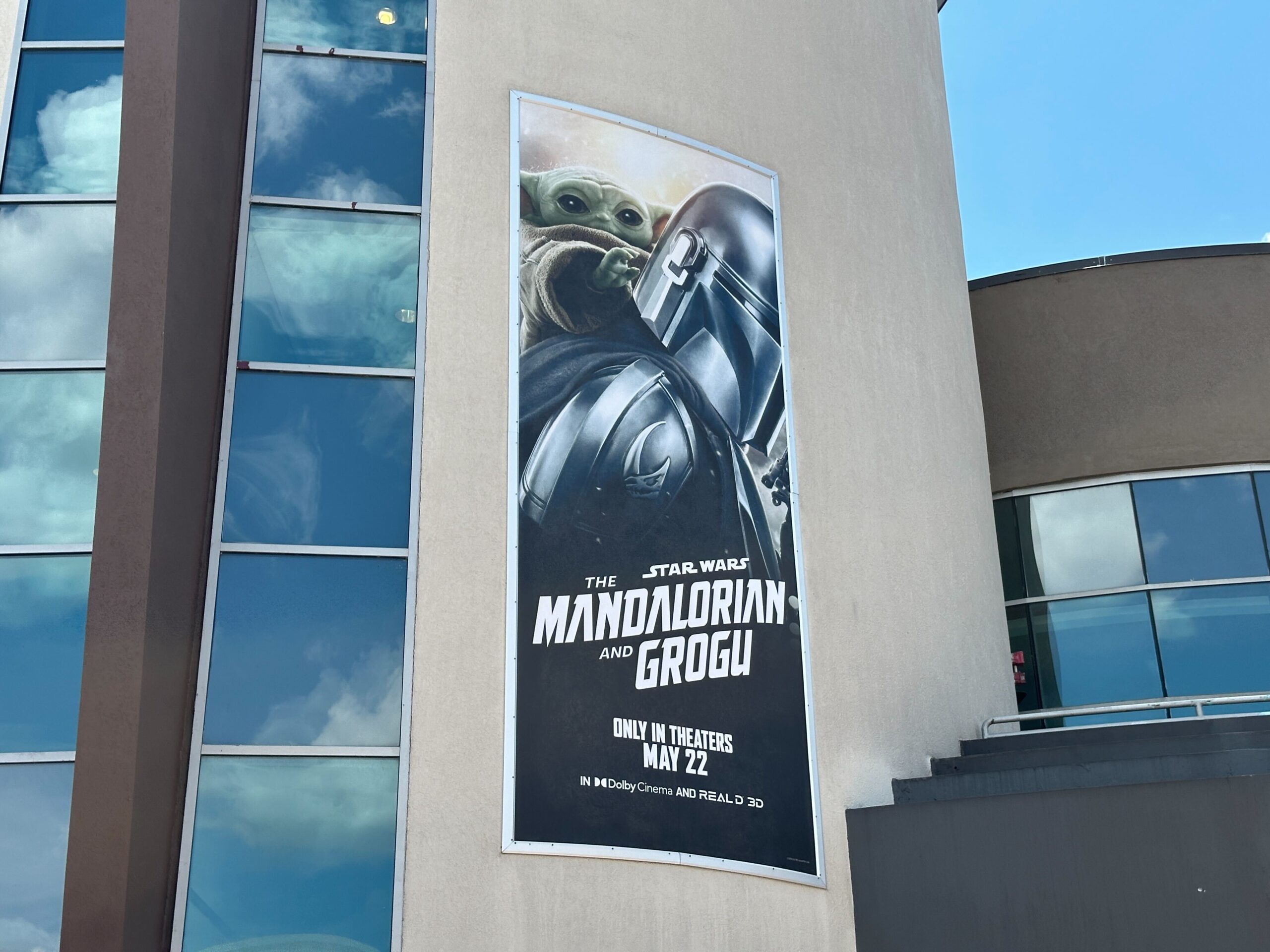 AMC Disney Springs 24 is now decked out with billboards, banners, and more celebrating The Mandalorian and Grogu.