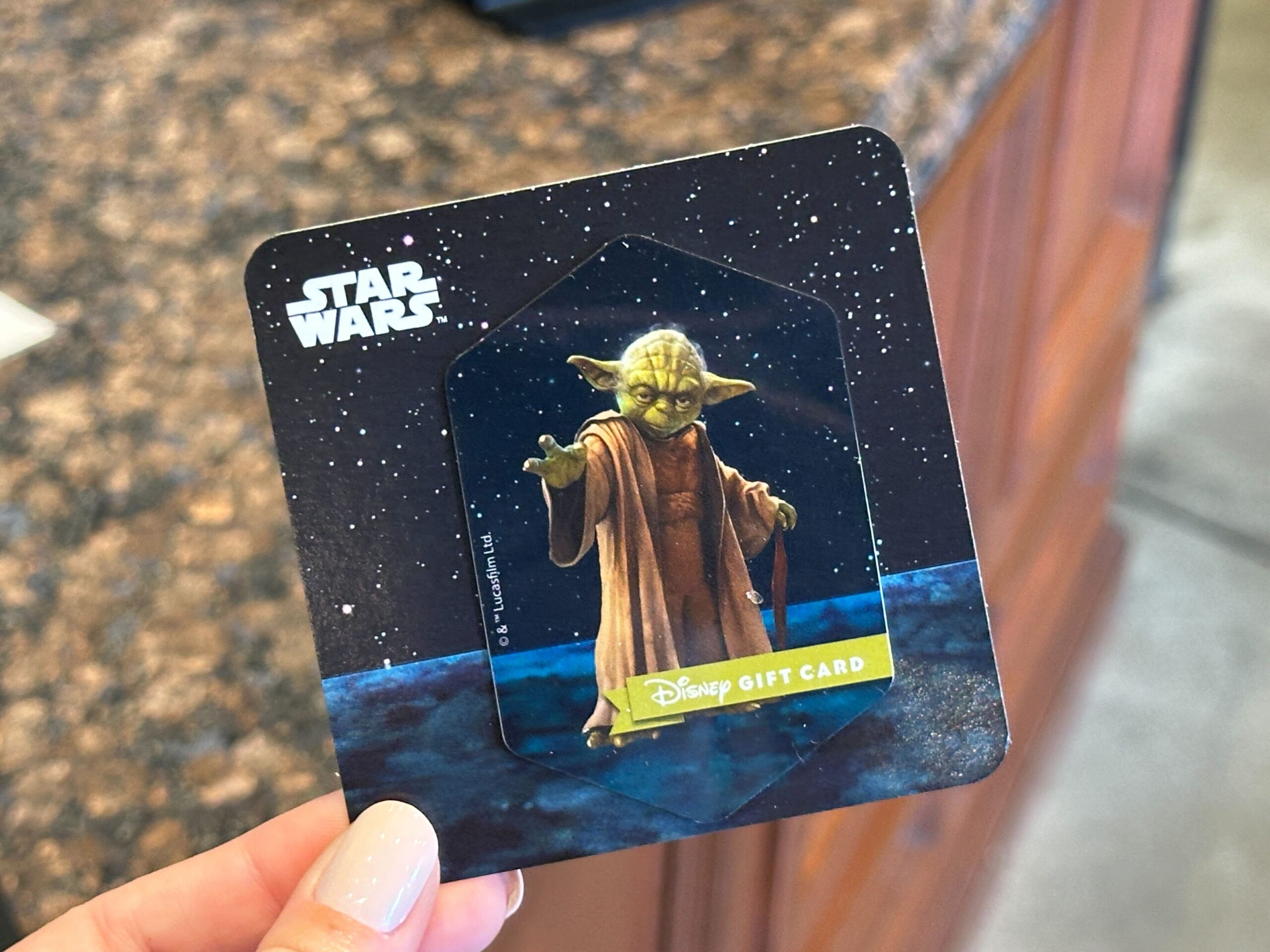 Walt Disney World has three new Disney Gift Card designs featuring Star Wars characters. We found them at Star Wars Galactic Outpost in Disney Springs.