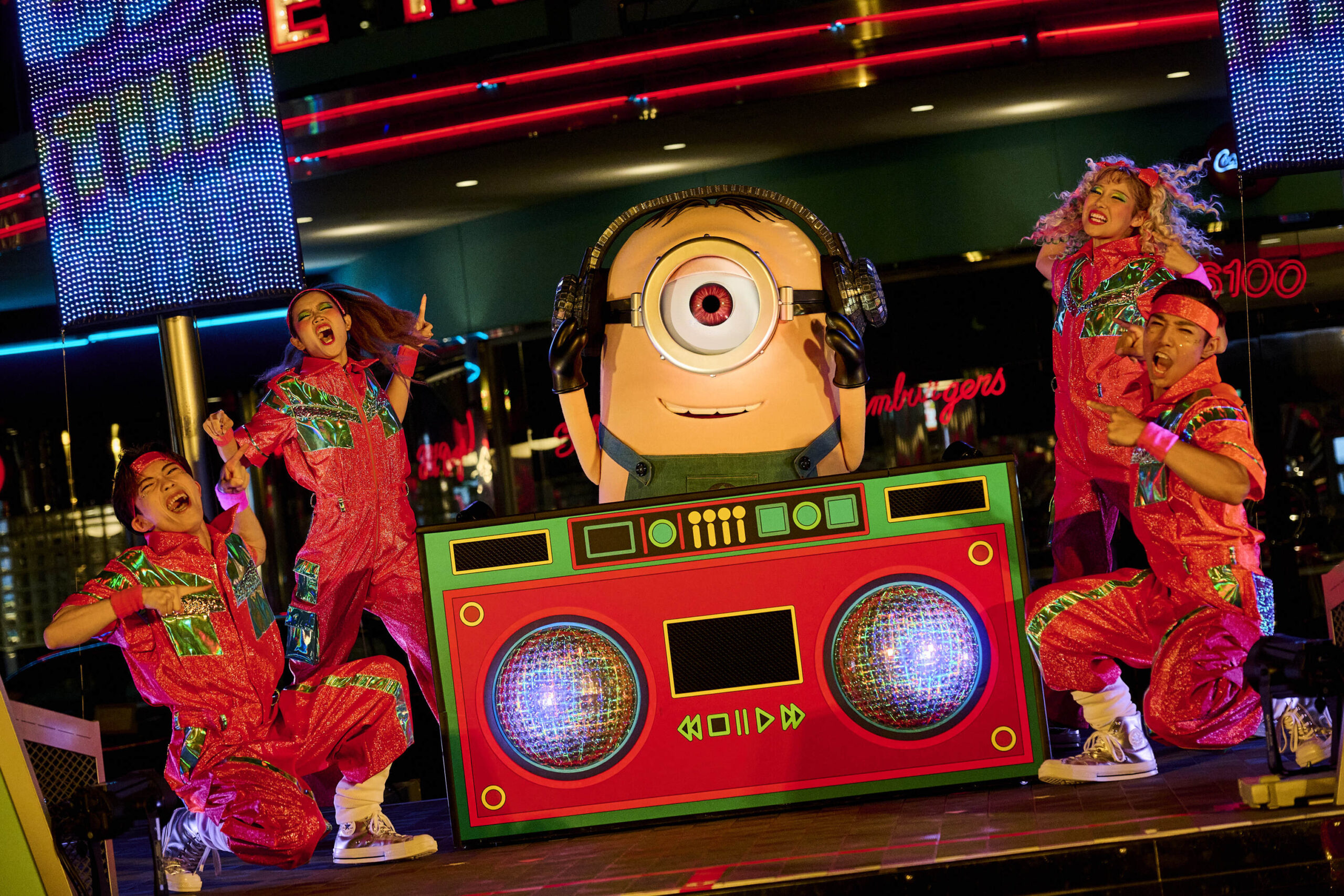 Over at Mel's Stage in the Hollywood area is a new street show called Minion BOO-YA Block Party where guests can join a Minion dance party. DJ Stuart will play retro and pop music to get the BOO-YA Dance going.