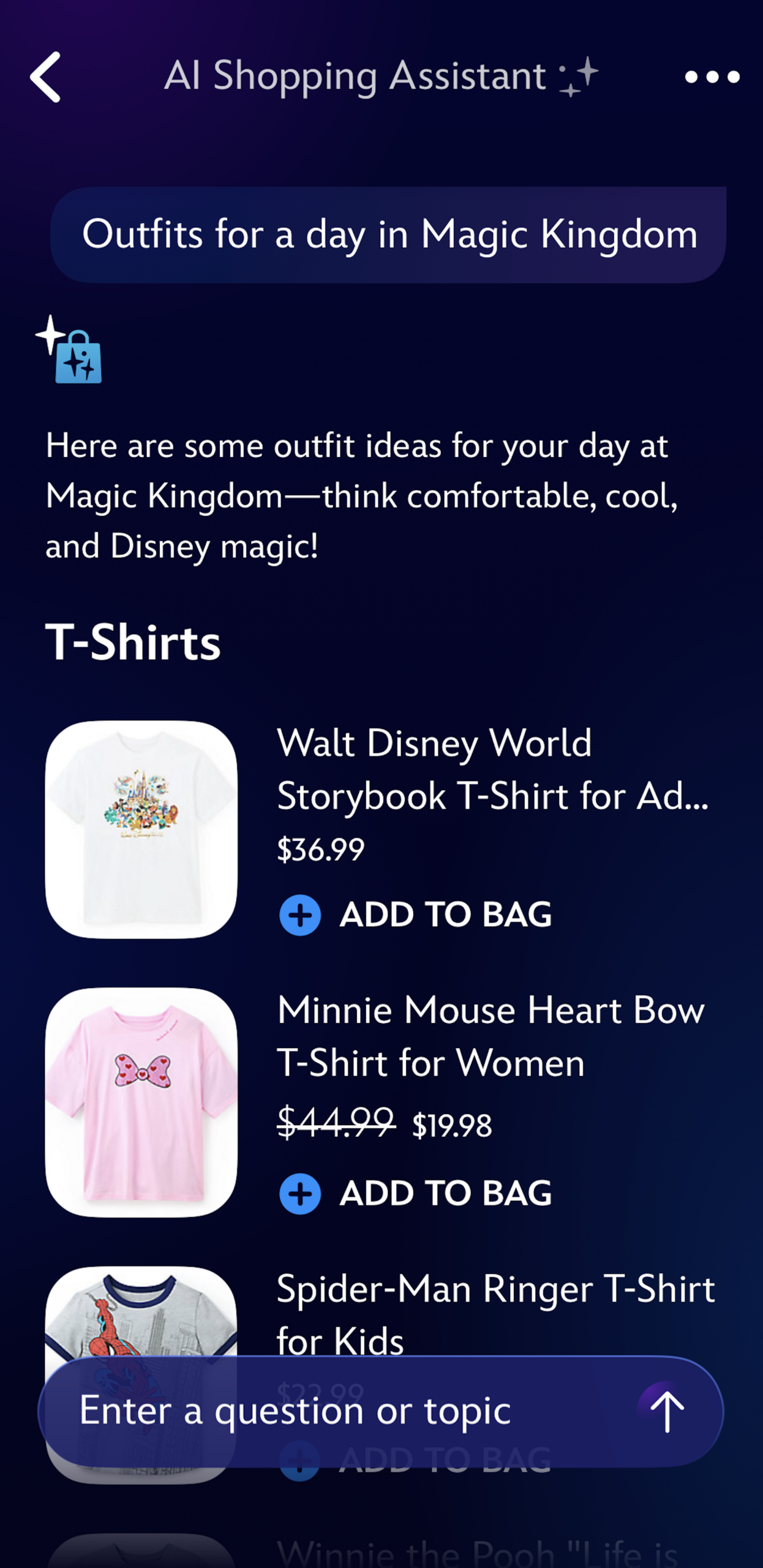Select shoppers now have access to an AI Personal Shopping Assistant pilot program in the Disney Store iOS App.