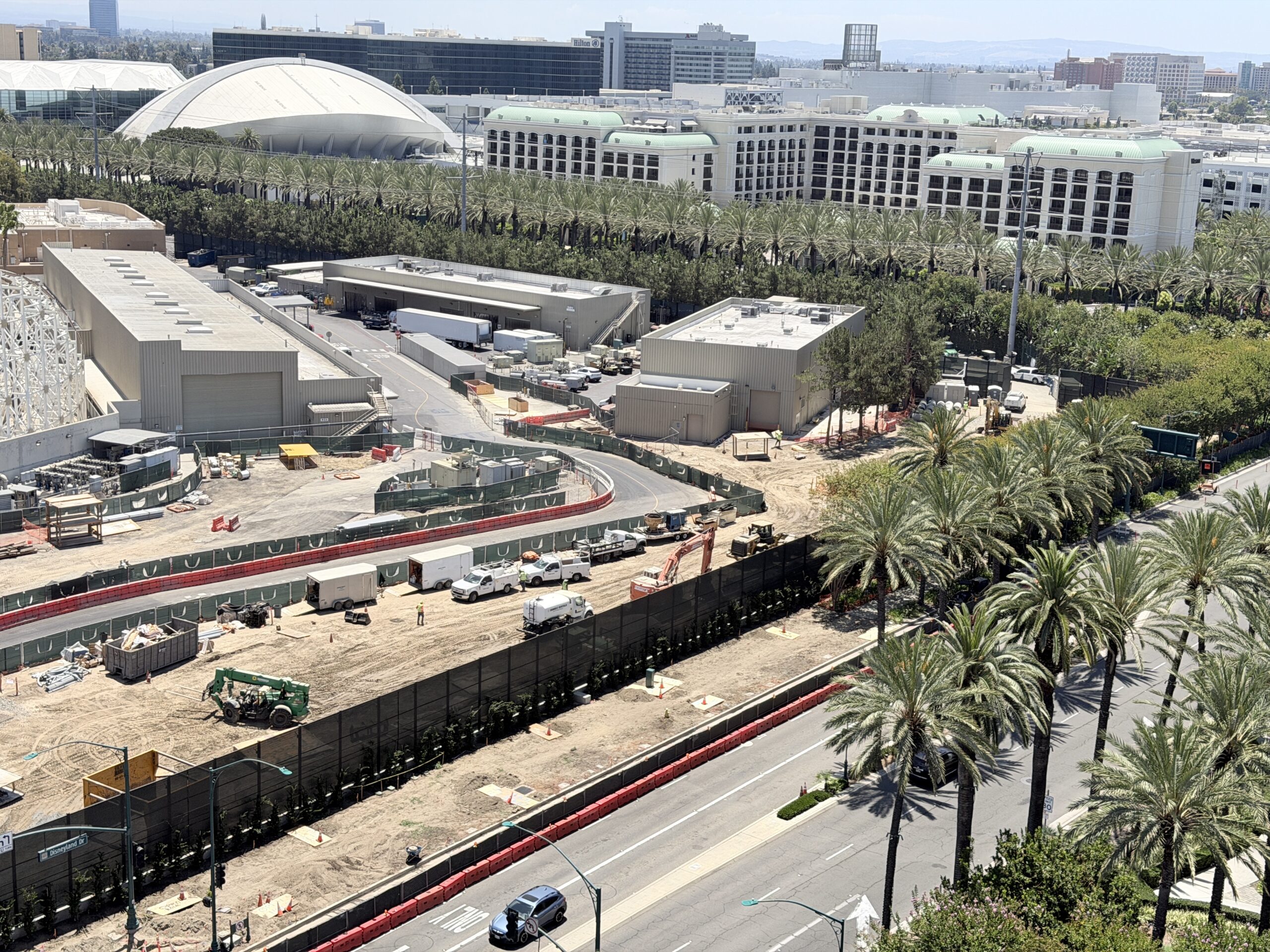 Construction is continuing at Disney California Adventure for the future Coco attraction, with the latest photos showing new progress around the large backstage site behind Incredicoaster at Pixar Pier.