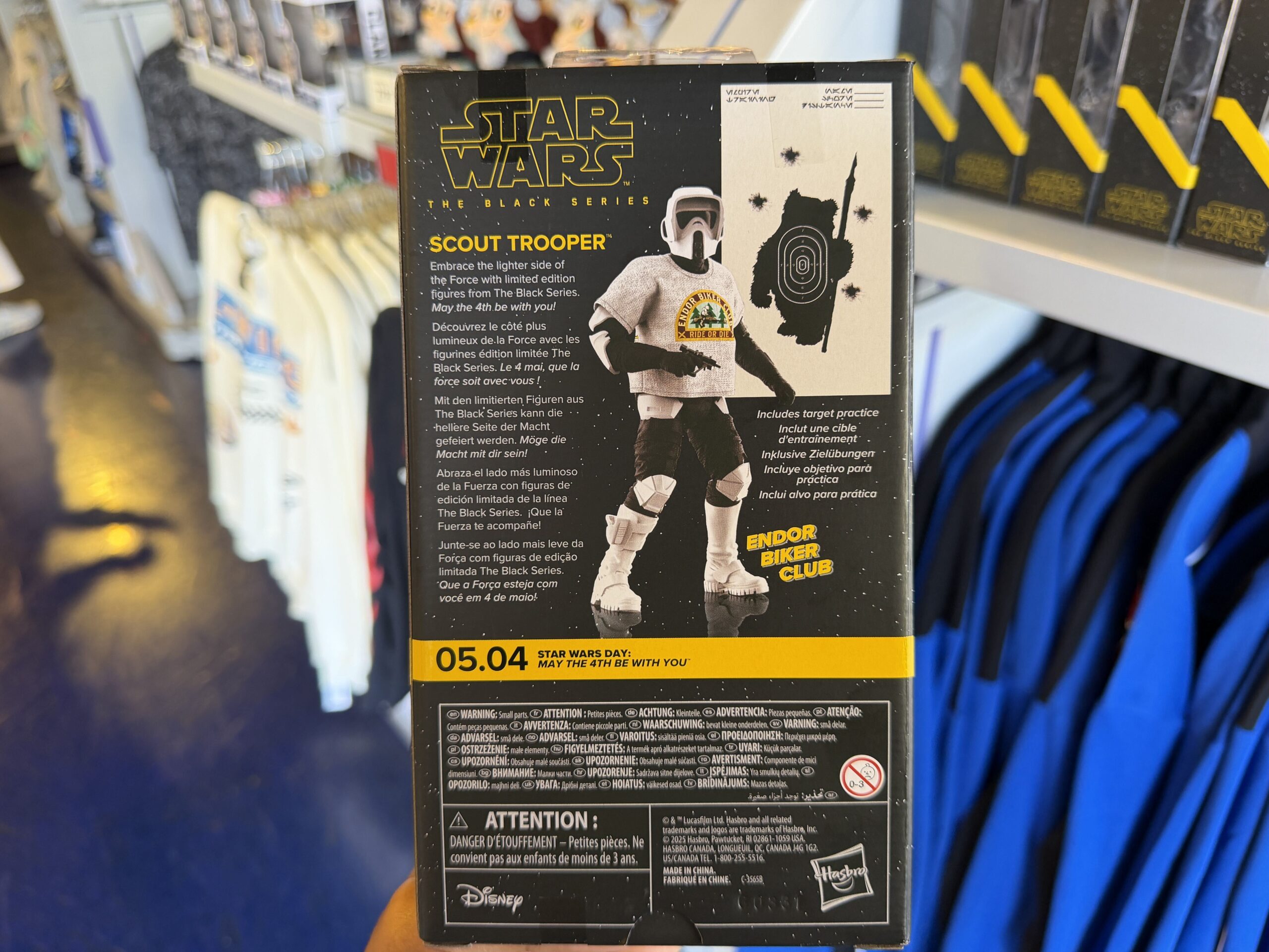 A new wave of Star Wars merchandise has arrived at Disneyland, including several graphic T-shirts, a keychain, and multiple Hasbro Black Series figures inspired by Star Wars: Attack of the Clones, The Mandalorian & Grogu, Star Tours, and more.