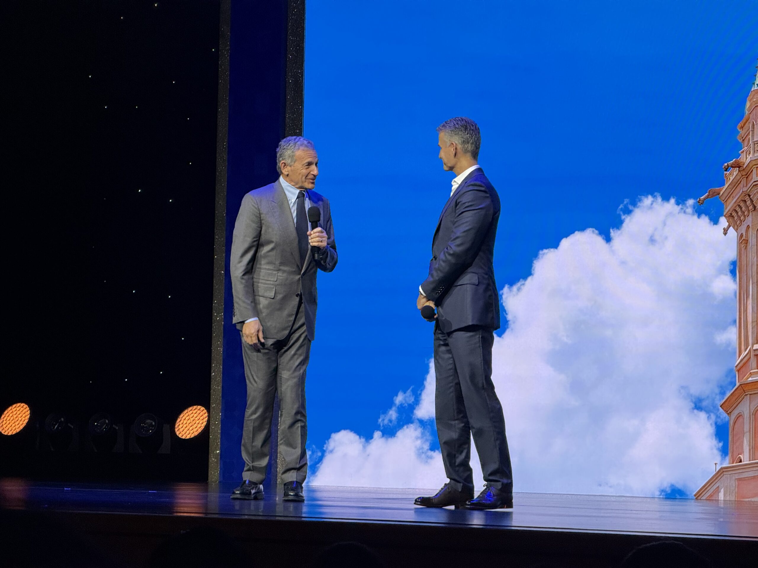 To close out their appearance, Iger was surprised with a prestigious gift honoring his decade-long dedication to the park. Iger was presented with a stunning, golden replica miniature of the golden peony finial that sits at the very top spire of the Enchanted Storybook Castle.