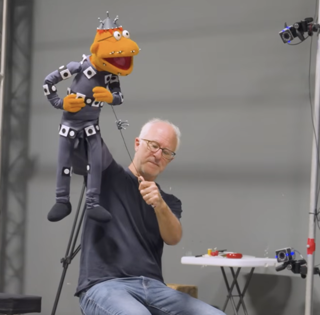 In order to do the motion capture, they actually built Scooter a miniature capture suit and then had his puppeteer, Rudman, work his magic. Because of this technology, the animatronic that guests see at Rock 'n' Roller Coaster has all the movements and mannerisms of a Muppet being puppeteered right in front of their eyes.