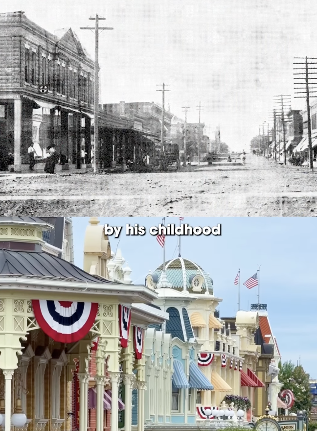 The front section of Disneyland Park was inspired in part by Disney's hometown of Marceline, Missouri, and the innovations of the early 20th century. That includes Disney's beloved train transportation, which is prominently part of Disneyland's identity.