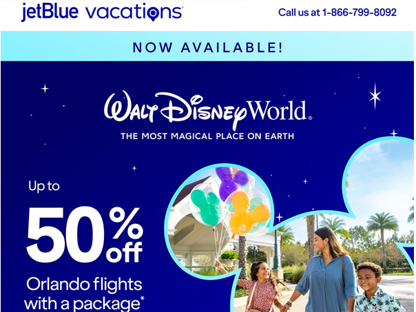 JetBlue Vacations is making it easier for guests to fly into the magic with new Walt Disney World vacation packages.