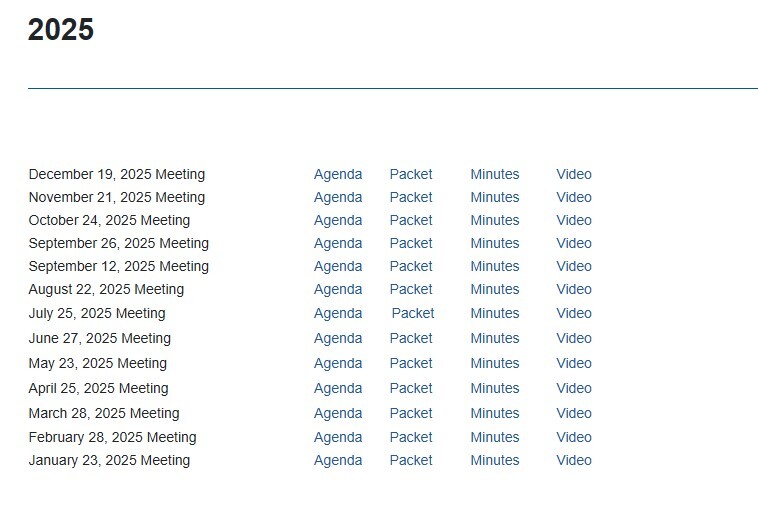 Even a cursory glance at the publicly available information from this year's meetings is concerning. Minutes are still not available from the May 29 meeting, though it appears from the May 2025 minutes that it takes an entire month for those to be posted. For example, the May 23, 2025 minutes were posted June 24, 2025 and the April 24, 2026 minutes were not posted until May 29, 2026.