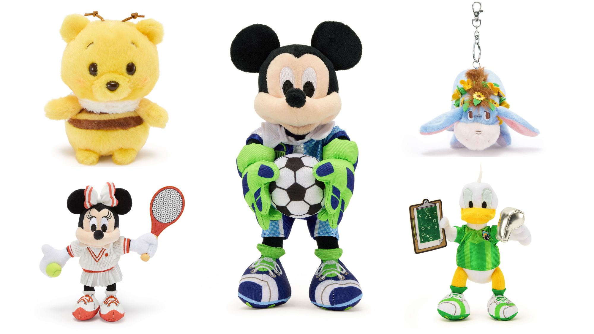 International Winnie the Pooh Bee Plush & Keychains, Sporty Mickey and Friends Plush Coming to Disney Store