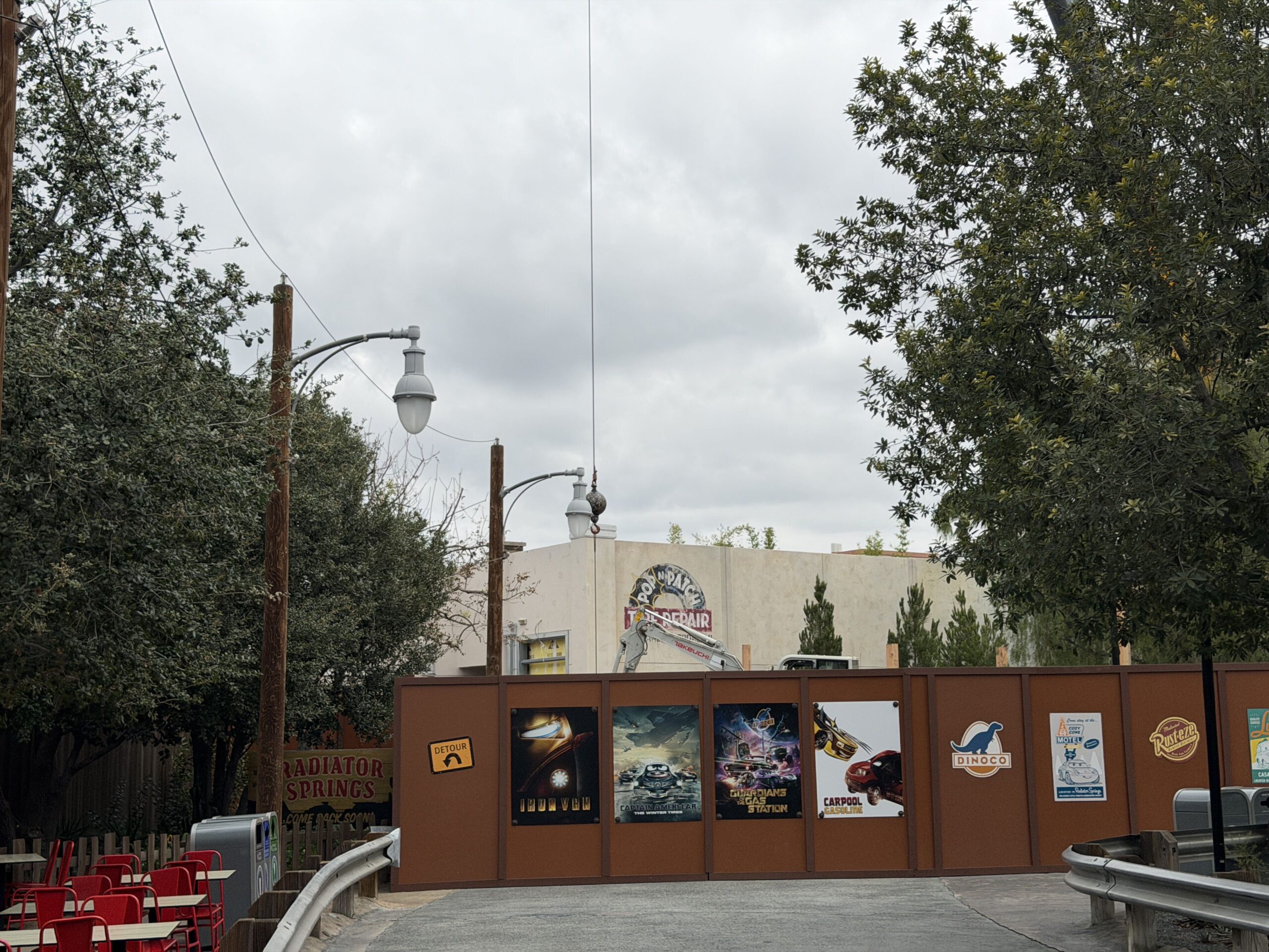 The restrooms in Avengers Campus are being added as part of a major expansion to the Disney California Adventure land. The Cars theming is a recent addition.