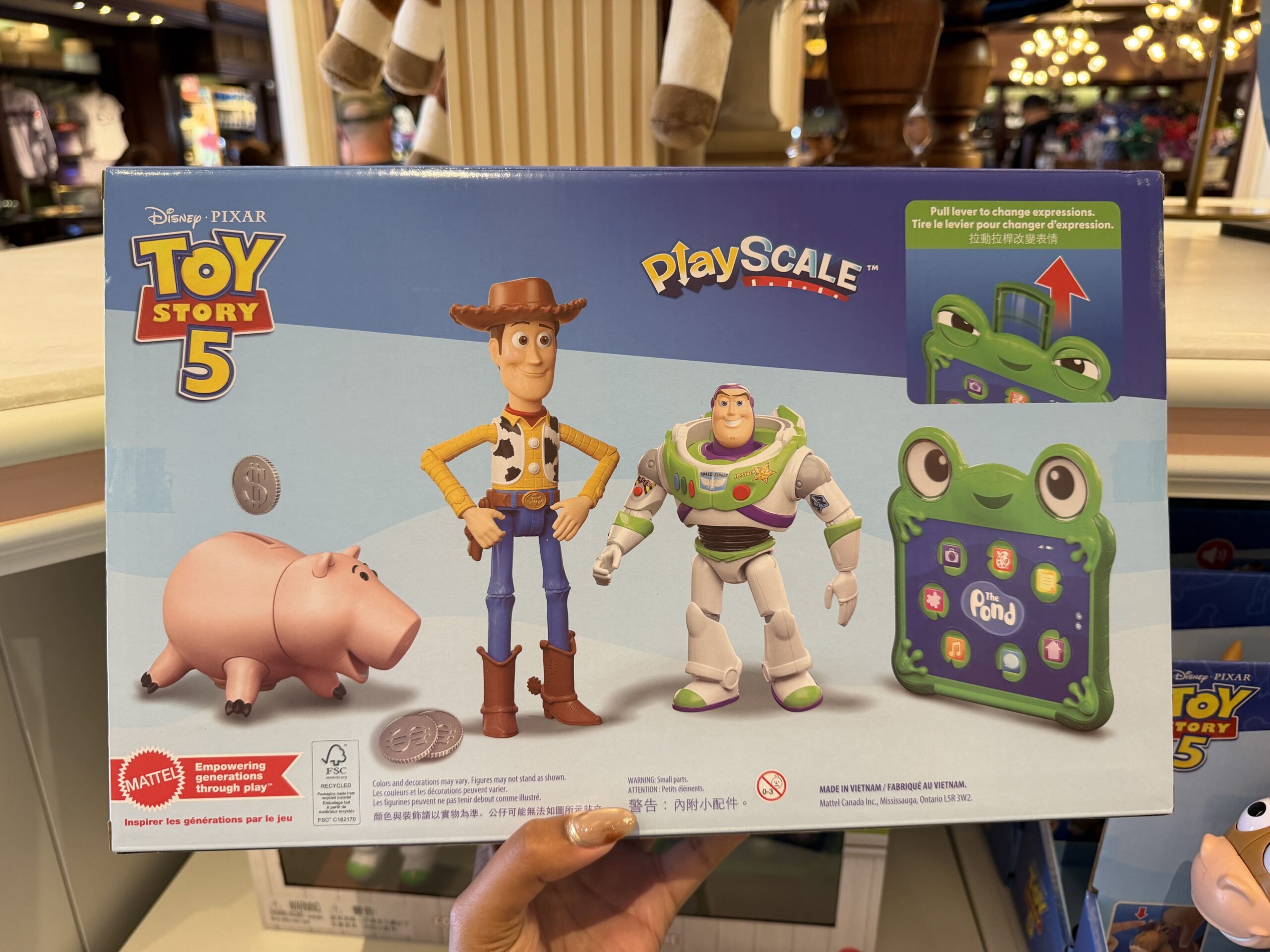 Lilypad — a new character in Toy Story 5 — has a lever to change her expressions.