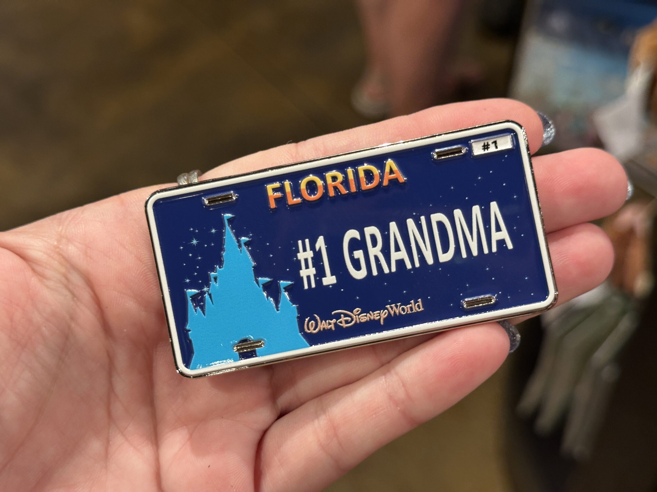 This license plate magnet is also the same as the ones above but it says "#1 Grandma."