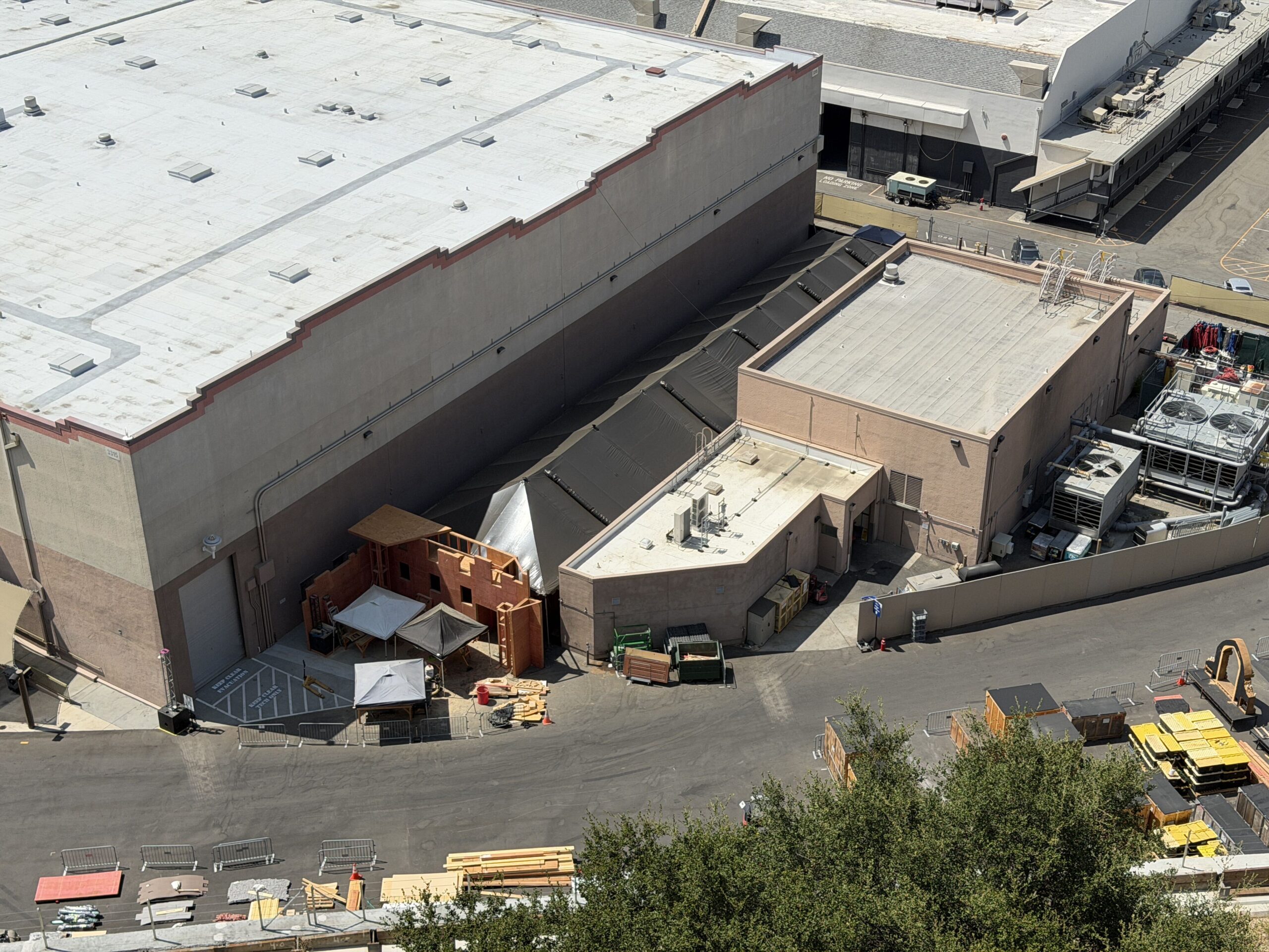 As you can see from the photo above, the props and house are also near Revenge of the Mummy - The Ride. There is a whole line of staged equipment in this area. We cannot say for certain that it is all for HHN, though we presume much of it to be for the upcoming festivities.
