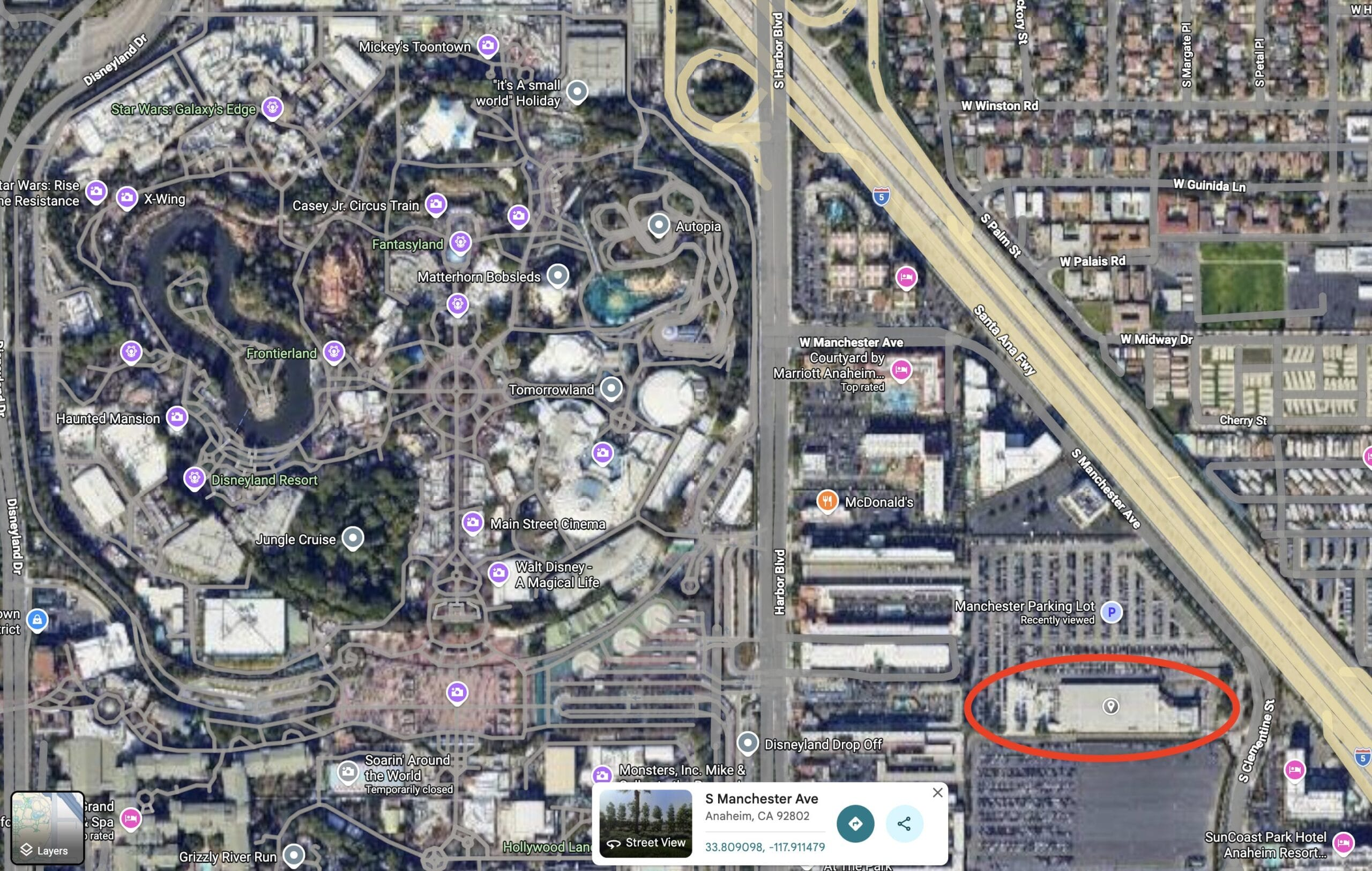 In addition to the closure of the Manchester Cast parking lot for the new garage, a permit was filed in February 2026 for the demolition of the Team Disney Anaheim Office Building as well.