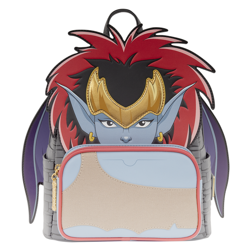 Her purple wings are movable and can be brought up or down on the backpack as seen in the photos above.