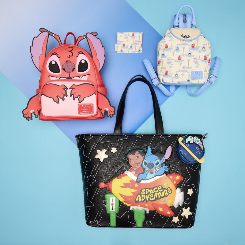 The new collection includes two backpacks, a tote bag, a card holder, and mystery pins.
