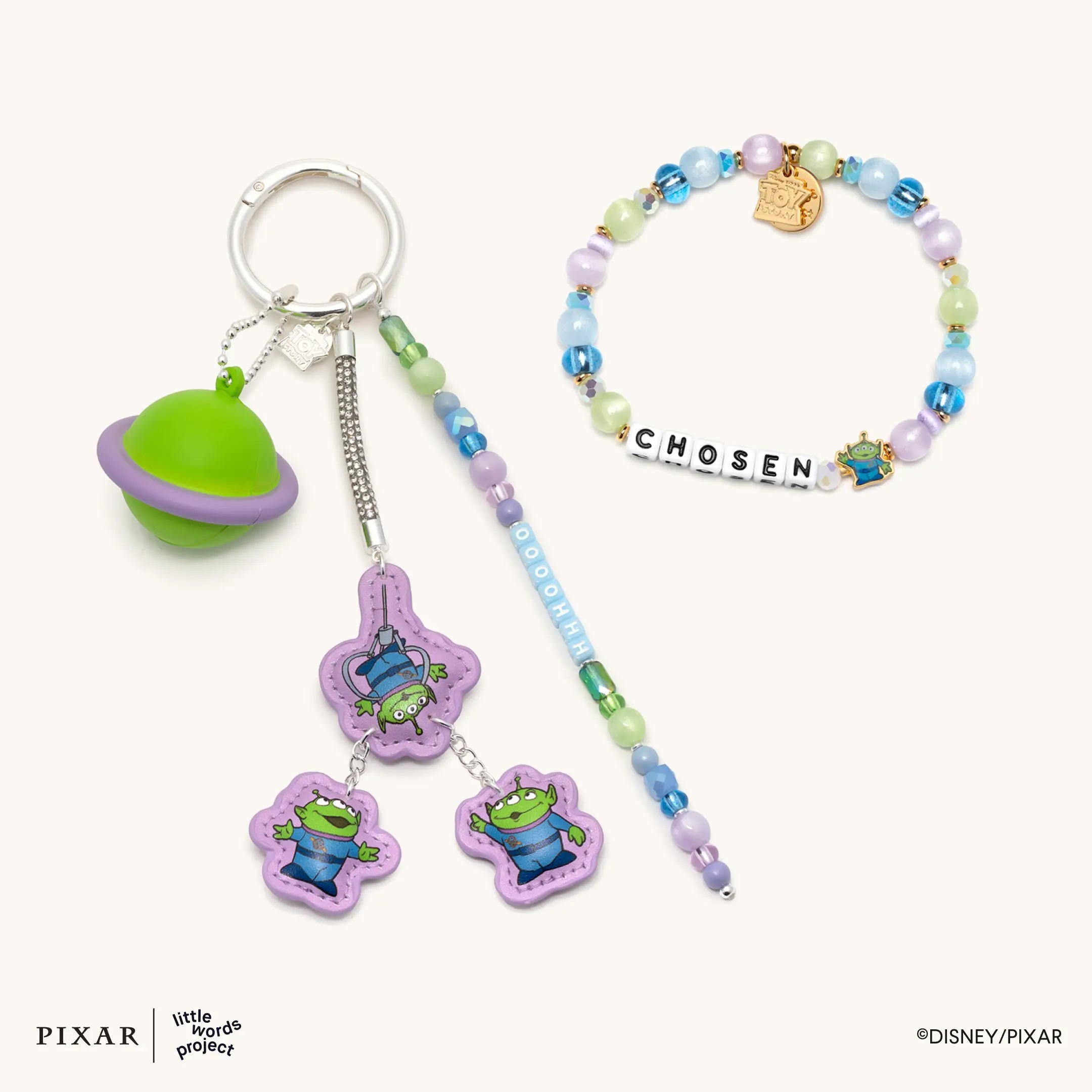 Oooohhhh Alien Bag Charm & Bracelet Set - $65