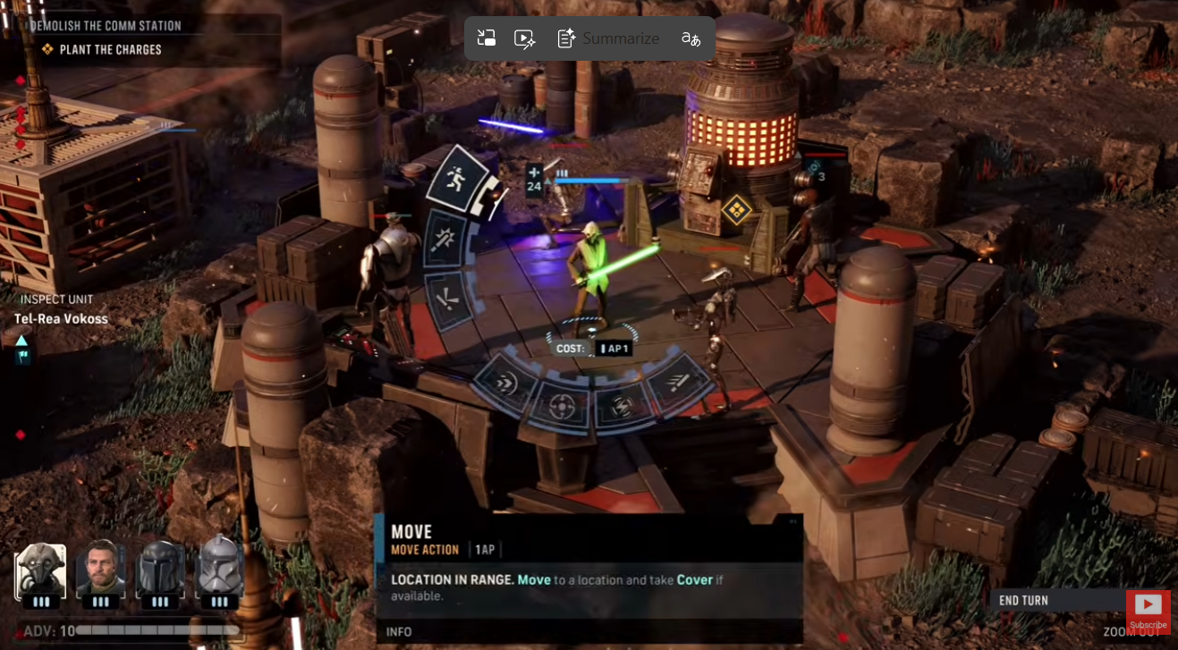 Screenshot of the YouTube gameplay trailer for Star Wars Zero Company.