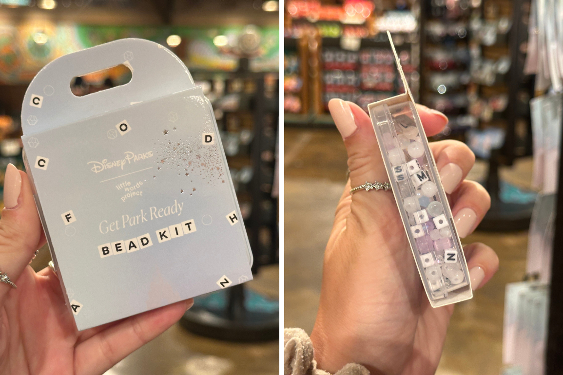 New Little Words Project build your own bracelet bead kit now available at Walt Disney World.