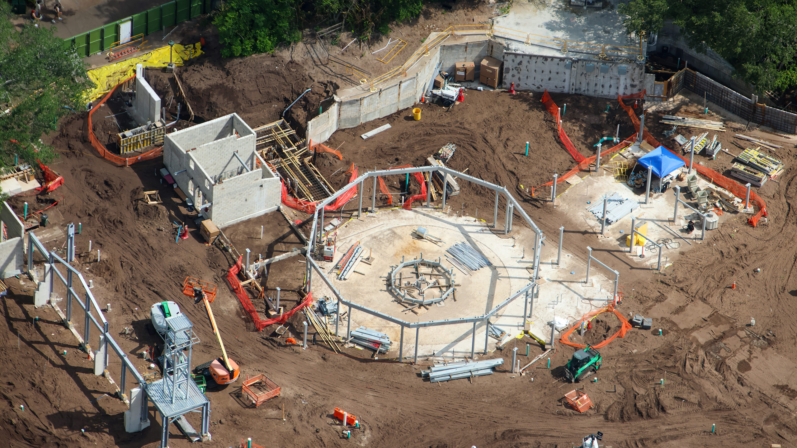 Tropical Americas continues to take shape as more structures and buildings see progress, including the Casita and an area by the future carousel.