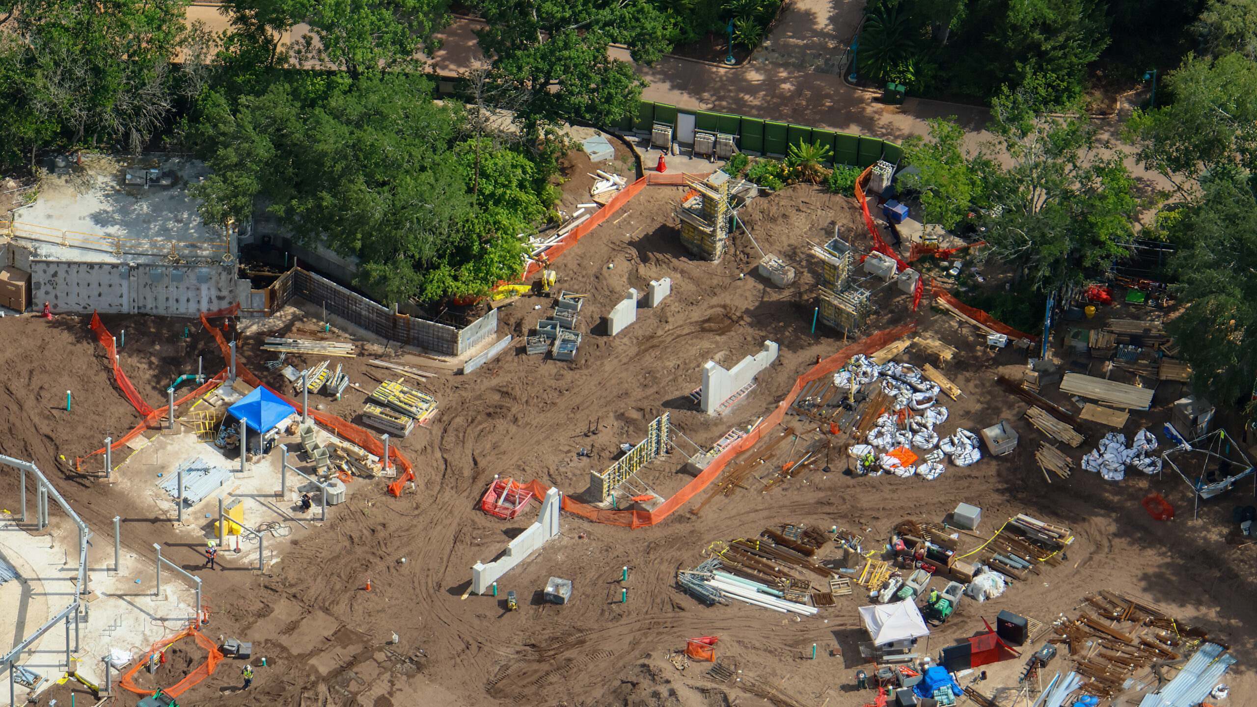 Tropical Americas continues to take shape as more structures and buildings see progress, including the Casita and an area by the future carousel.