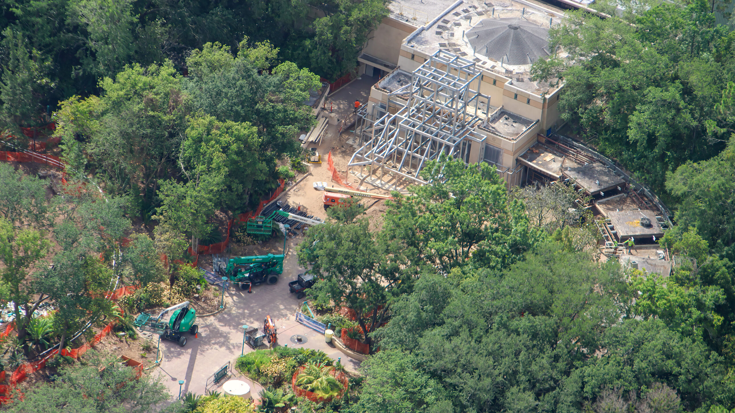 Tropical Americas continues to take shape as more structures and buildings see progress, including the Casita and an area by the future carousel.