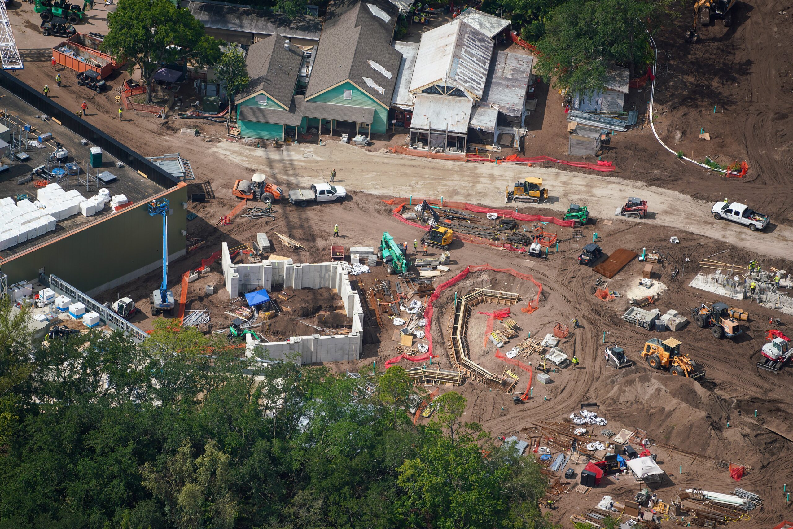 Tropical Americas continues to take shape as more structures and buildings see progress, including the Casita and an area by the future carousel.